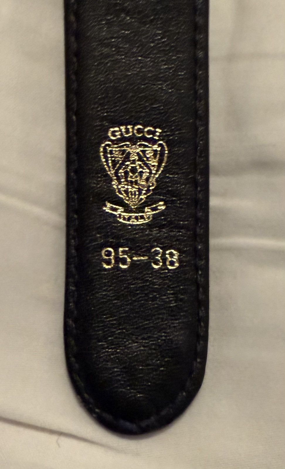 Gucci Vintage✨Gucci✨ GG Logo Buckle Authentic Leather/Fabric Belt Size 36 - 8 Thumbnail