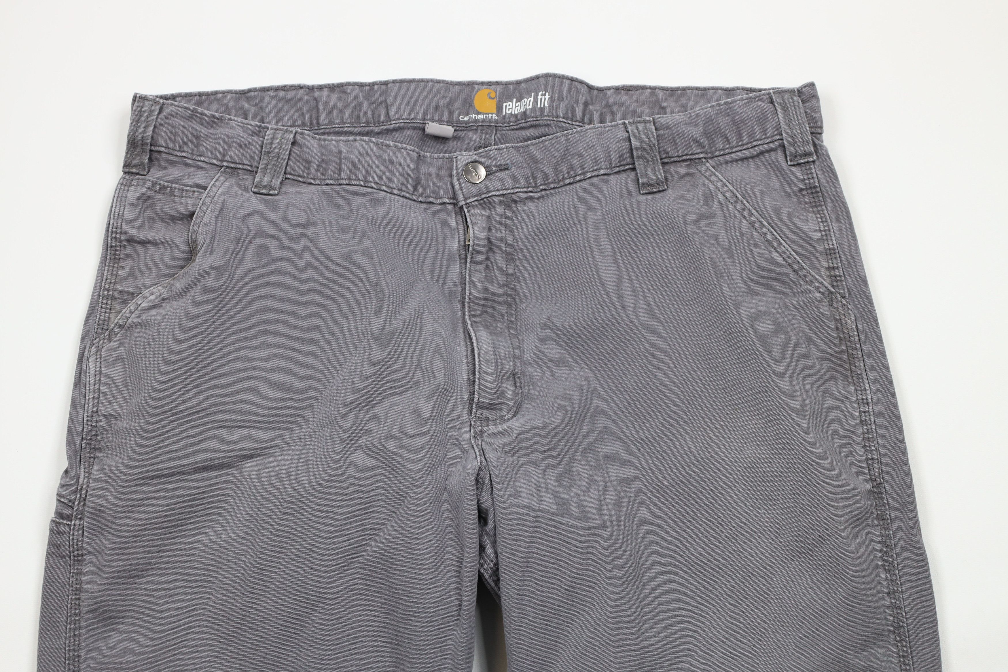 Carhartt × Vintage Vintage Carhartt Relaxed Fit Wide Leg Dungaree Pants Gray Size US 40 / EU 56 - 2 Thumbnail
