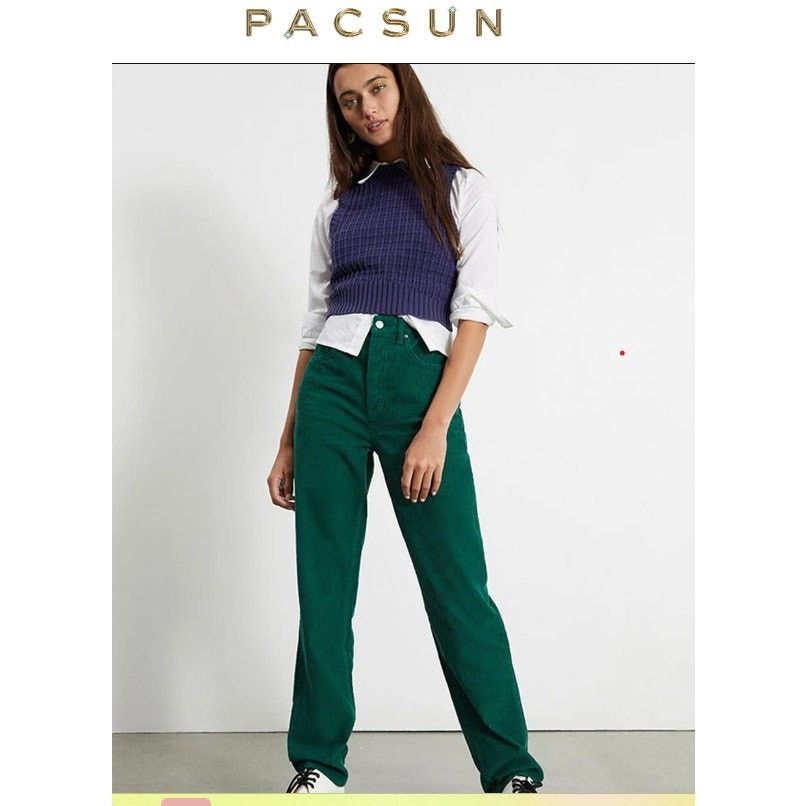 Pacsun Pacsun Dad Jean Green HR Cords, size 25 Size 25" / US 0 / IT 36 - 4 Thumbnail