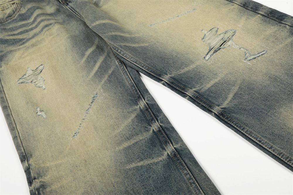 Vintage Men's retro ripped straight washed distressed loose jeans Size US 32 / EU 48 - 4 Thumbnail
