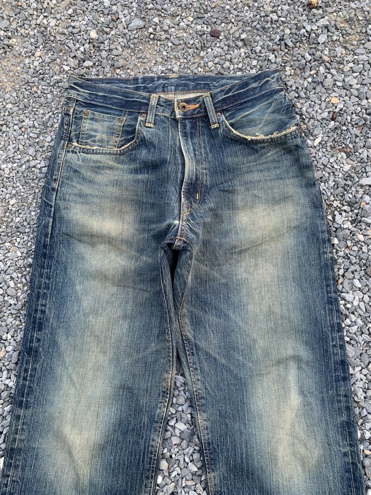 Kapital VINTAGE EDWIN 505z FADED & RUSTY SELVEDGE DISTRESSED DENIM Size US 30 / EU 46 - 6 Thumbnail