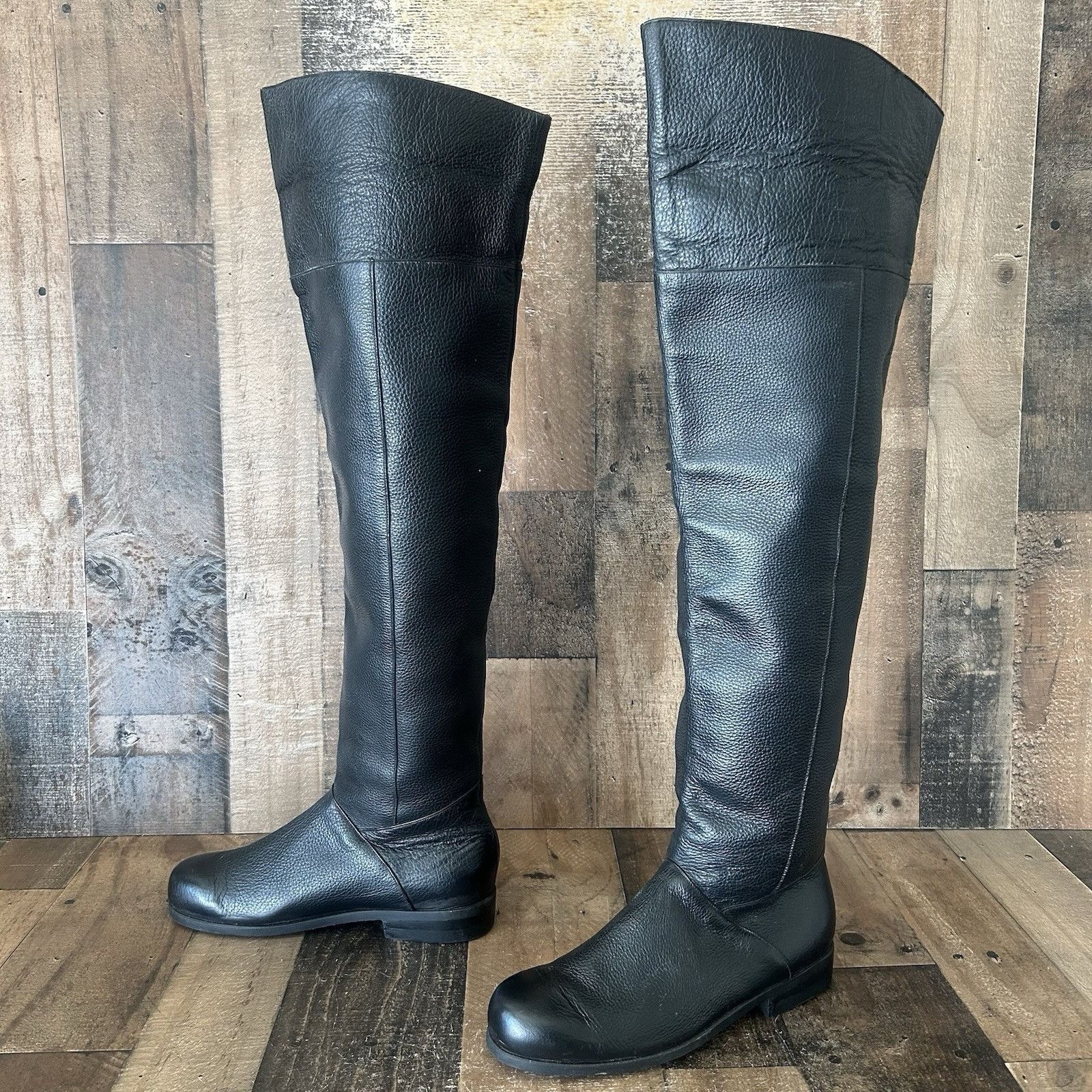 Cowtown Tall Over The Knee Black Cowboy Boots Womens 9.5 D