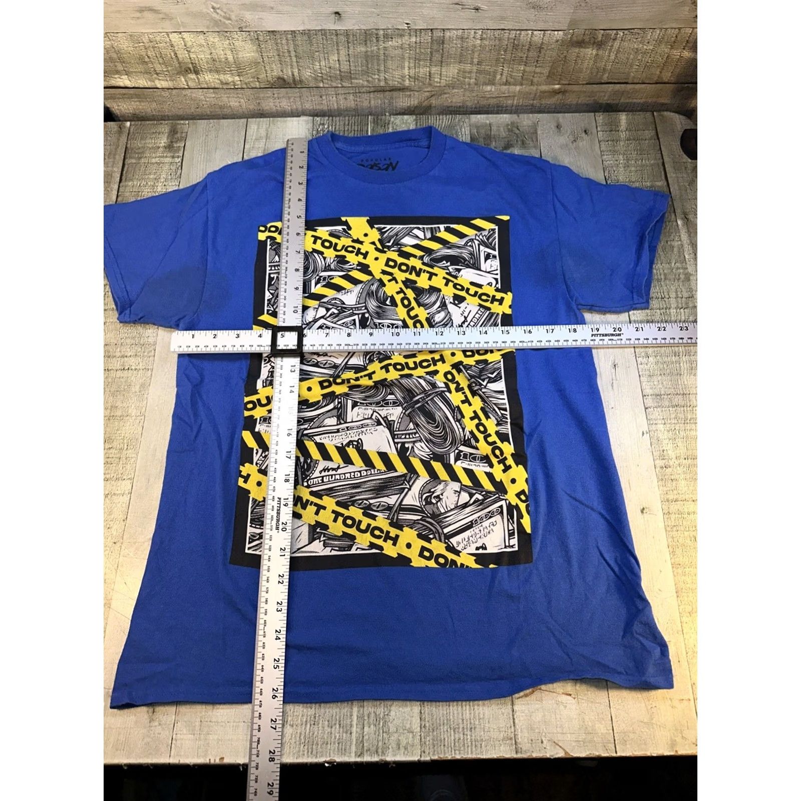 Vintage Popular Poison Don’t Touch Money Graphic Tee Blue T-Shirt M Mens Medium Shirts Dollar Graphic Streetwear Size US M / EU 48-50 / 2 - 2 Thumbnail