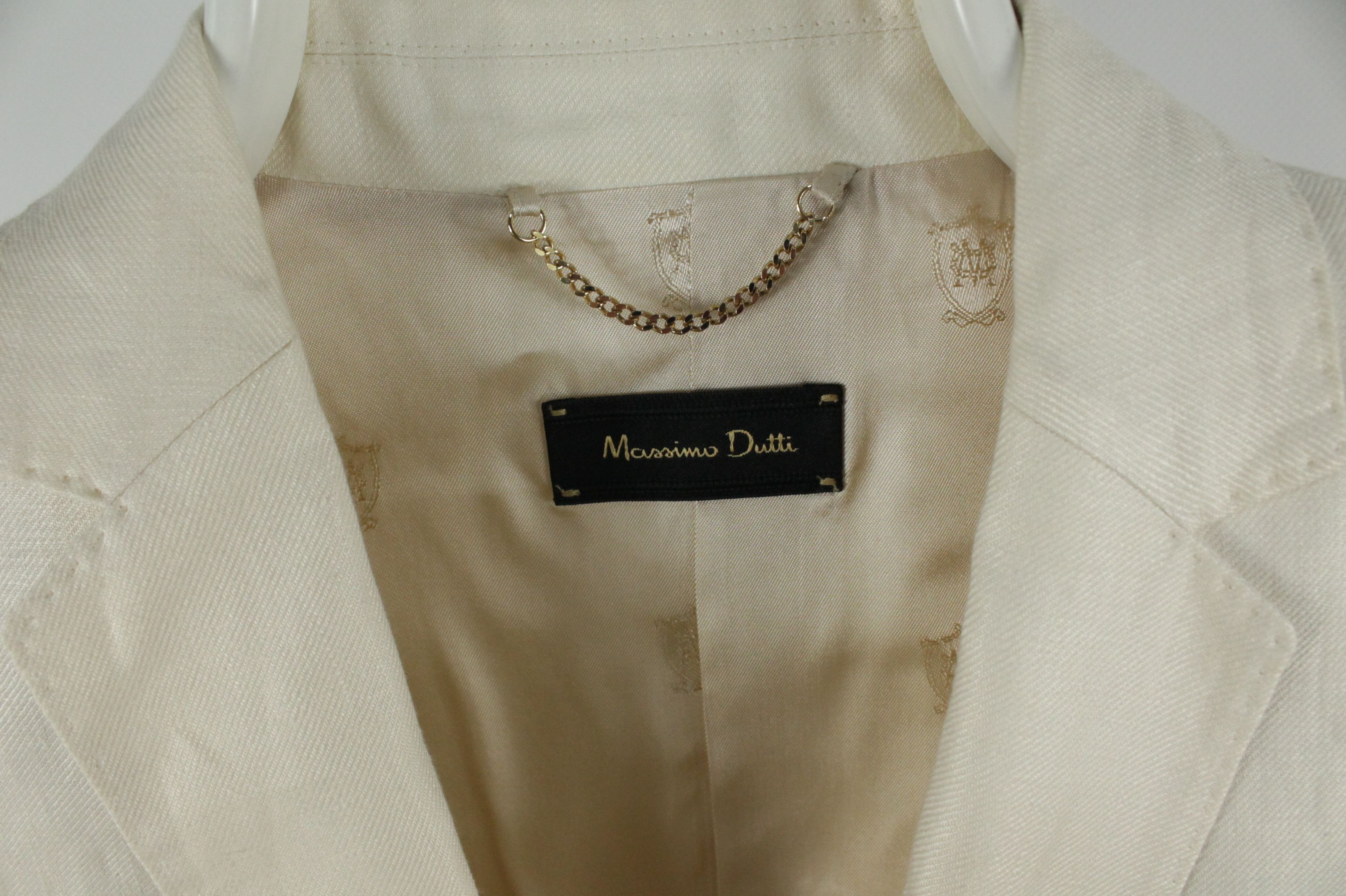 Massimo Dutti Massimo Dutti Beige Linen Tailored Blazer Jacket Women's Size M / US 6-8 / IT 42-44 - 3 Thumbnail