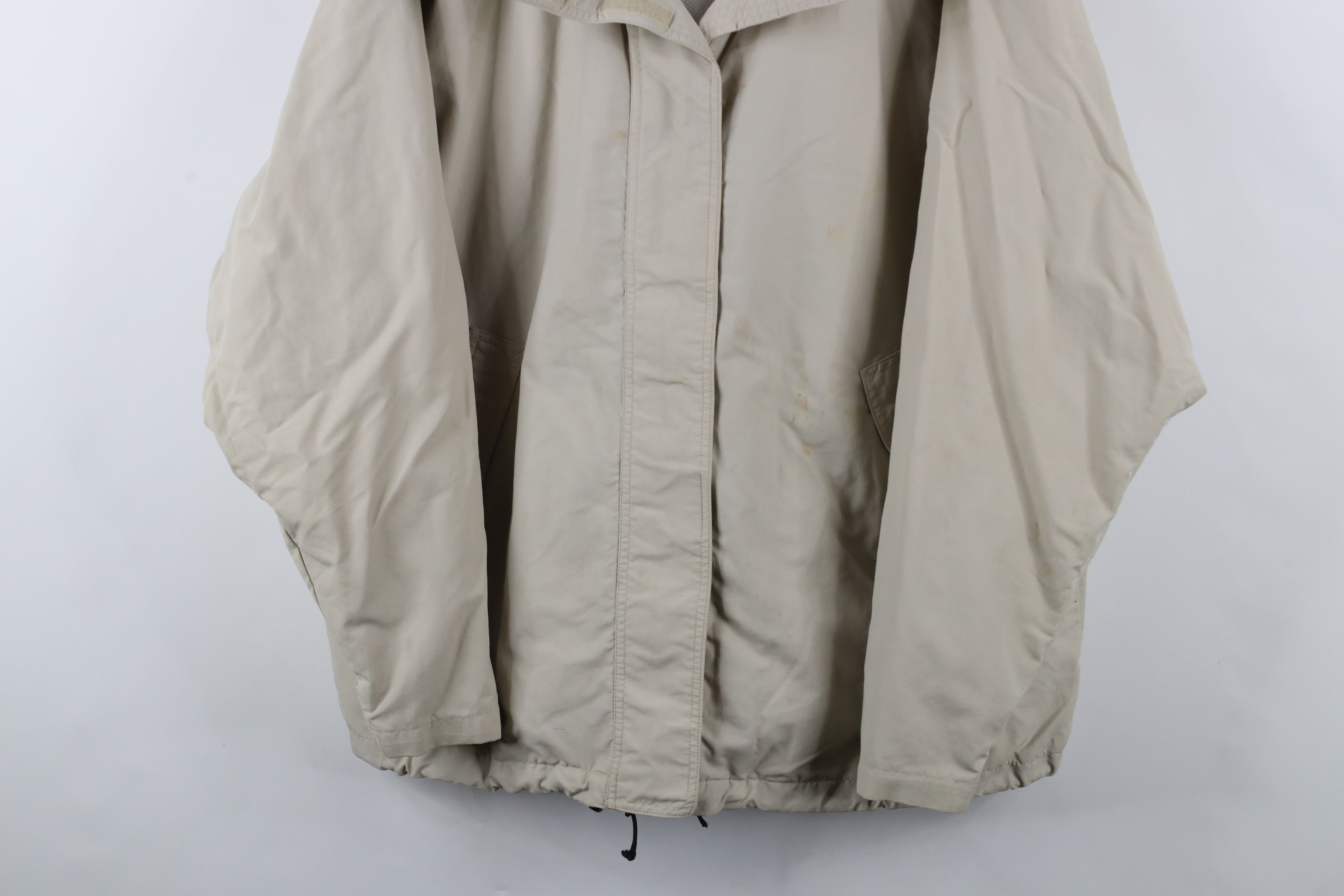 Lands' End × Vintage Vintage 90s Lands End Hooded Windbreaker Jacket Beige Size US XL / EU 56 / 4 - 3 Thumbnail