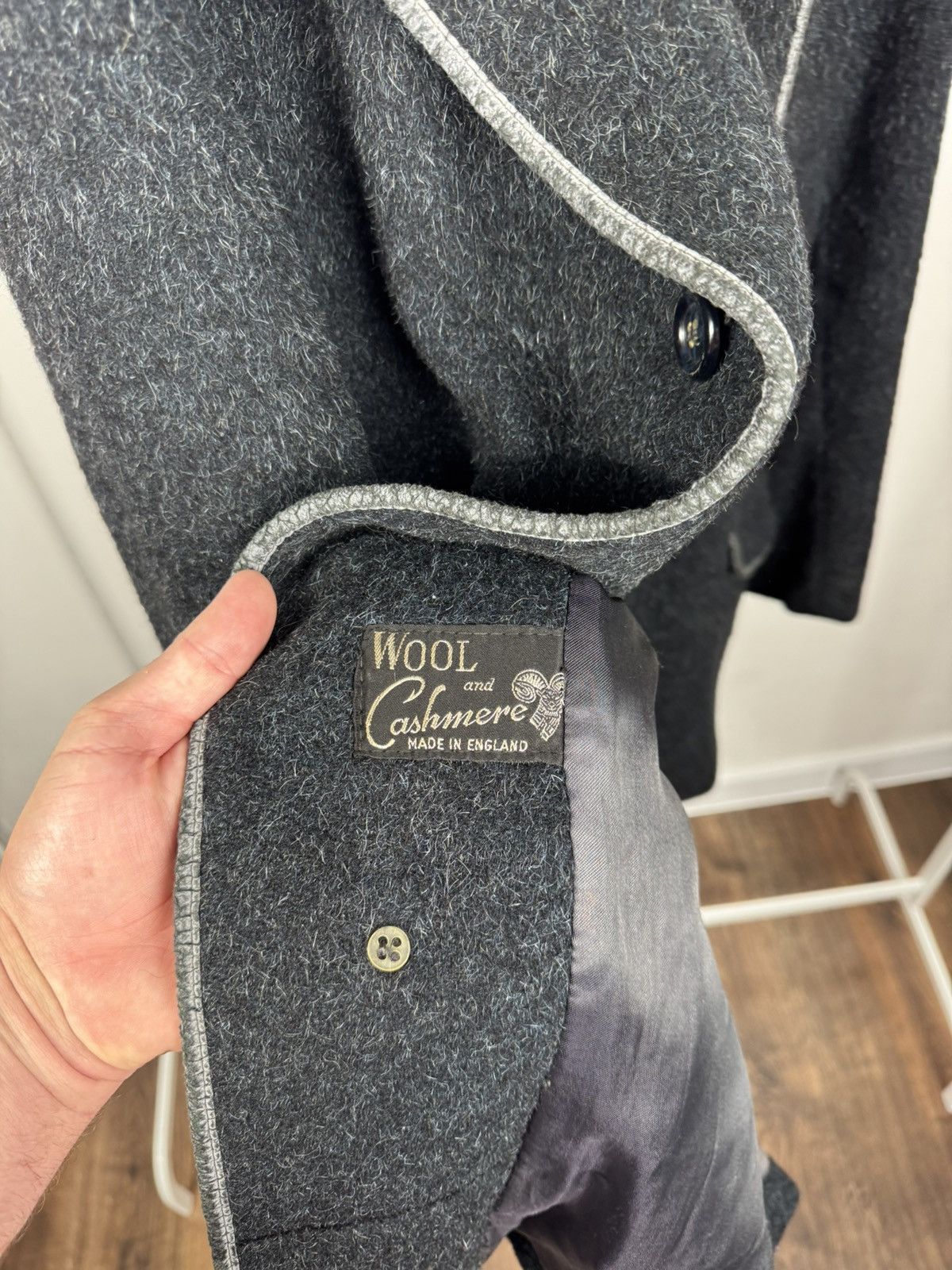 Other Vintage Burton Wool Cashmere Coat Jacket Dark Grey Womens Size XXL / US 16-18 / IT 52-54 - 7 Thumbnail