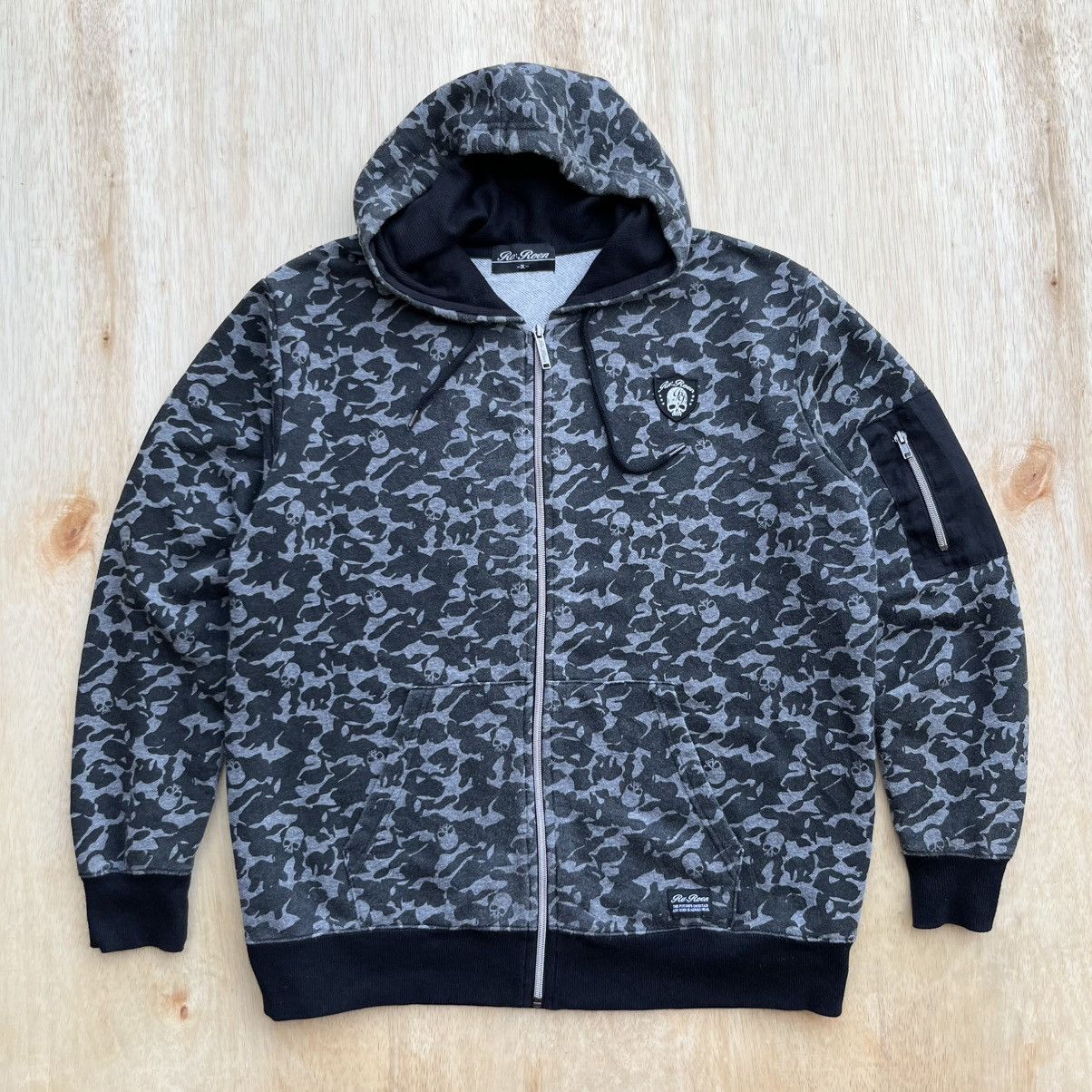 Roen RE:ROEN JAPANESE BRAND SKULL HEAD CAMO ZIPHOODIE Y2K VINTAGE Size US XL / EU 56 / 4 - 1 Thumbnail