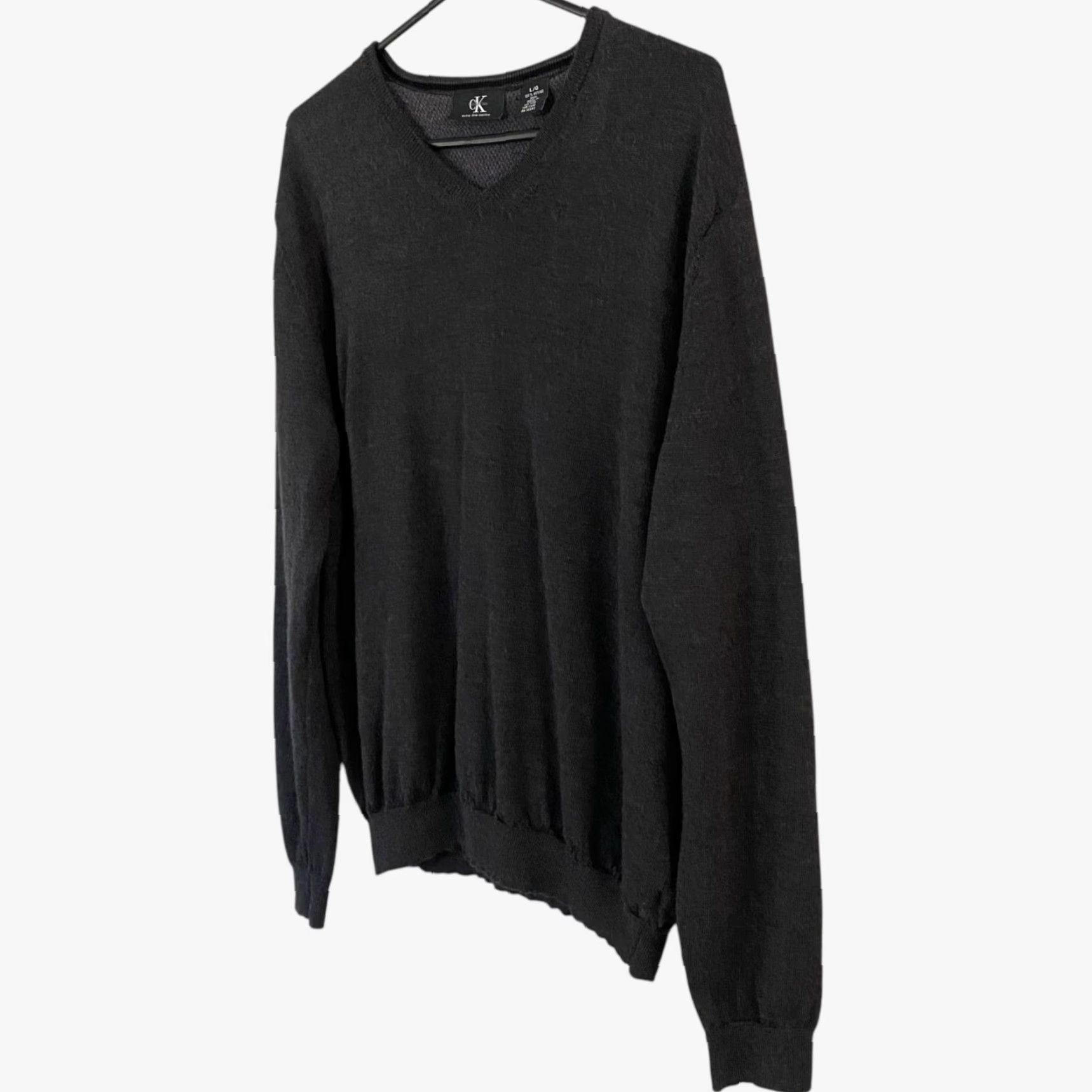Calvin Klein Calvin Klein Merino Wool Sweater Gray V-Neck Pullover Long Sleeve Men L" Size US L / EU 52-54 / 3 - 2 Thumbnail