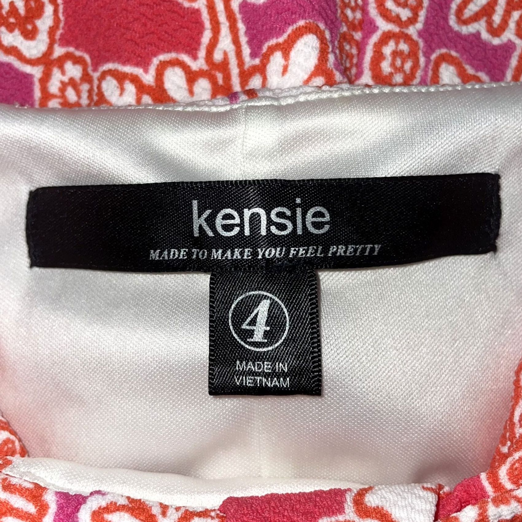 Vintage Kensie Dress Womens 4 Orange Pink Women Sleeveless Lined Sundress Size Floral Pattern EUC Size S / US 4 / IT 40 - 4 Thumbnail