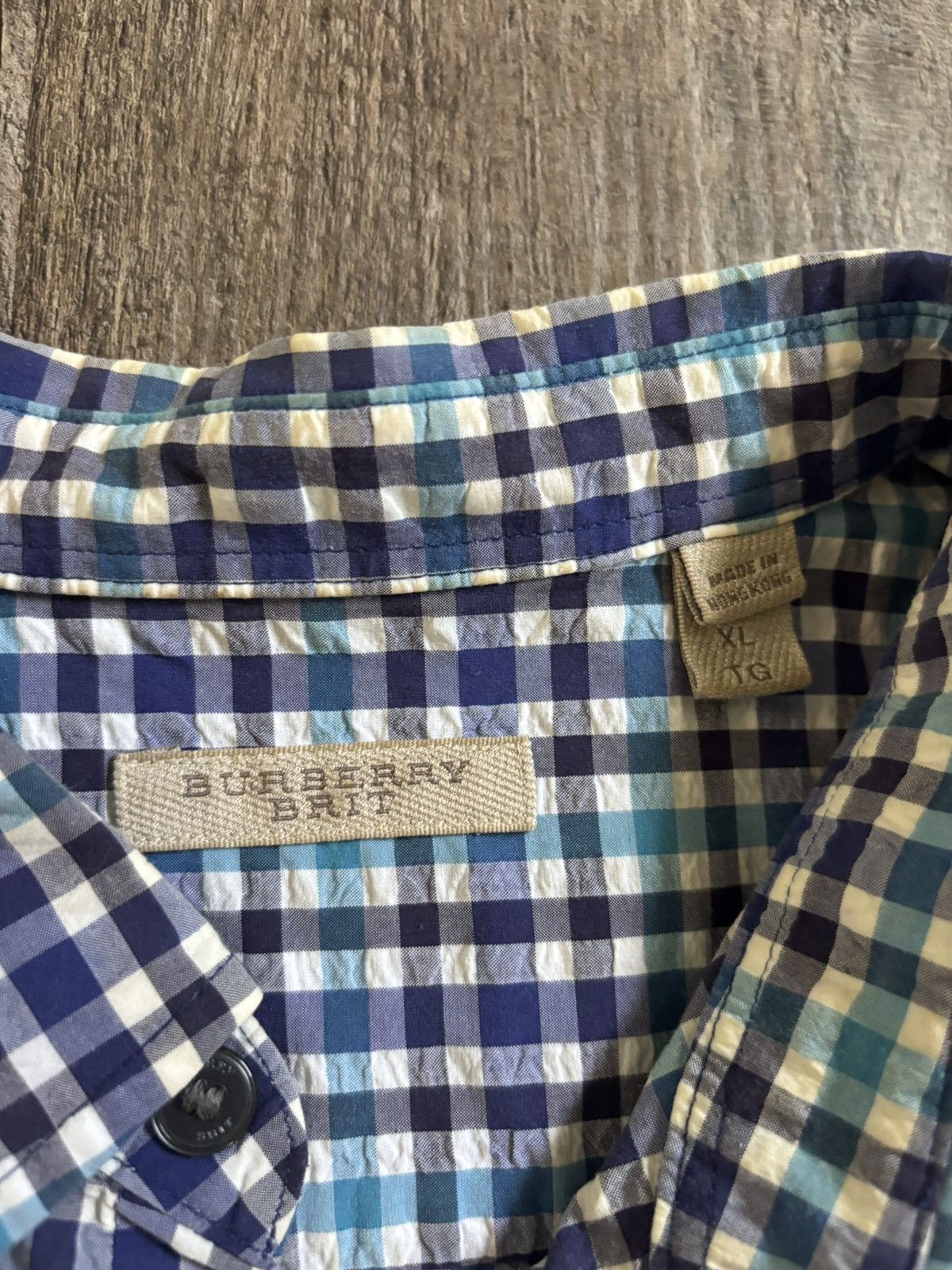 Burberry Burberry Brit Seersucker Plaid Short Sleeve Button Up Size US XL / EU 56 / 4 - 2 Thumbnail