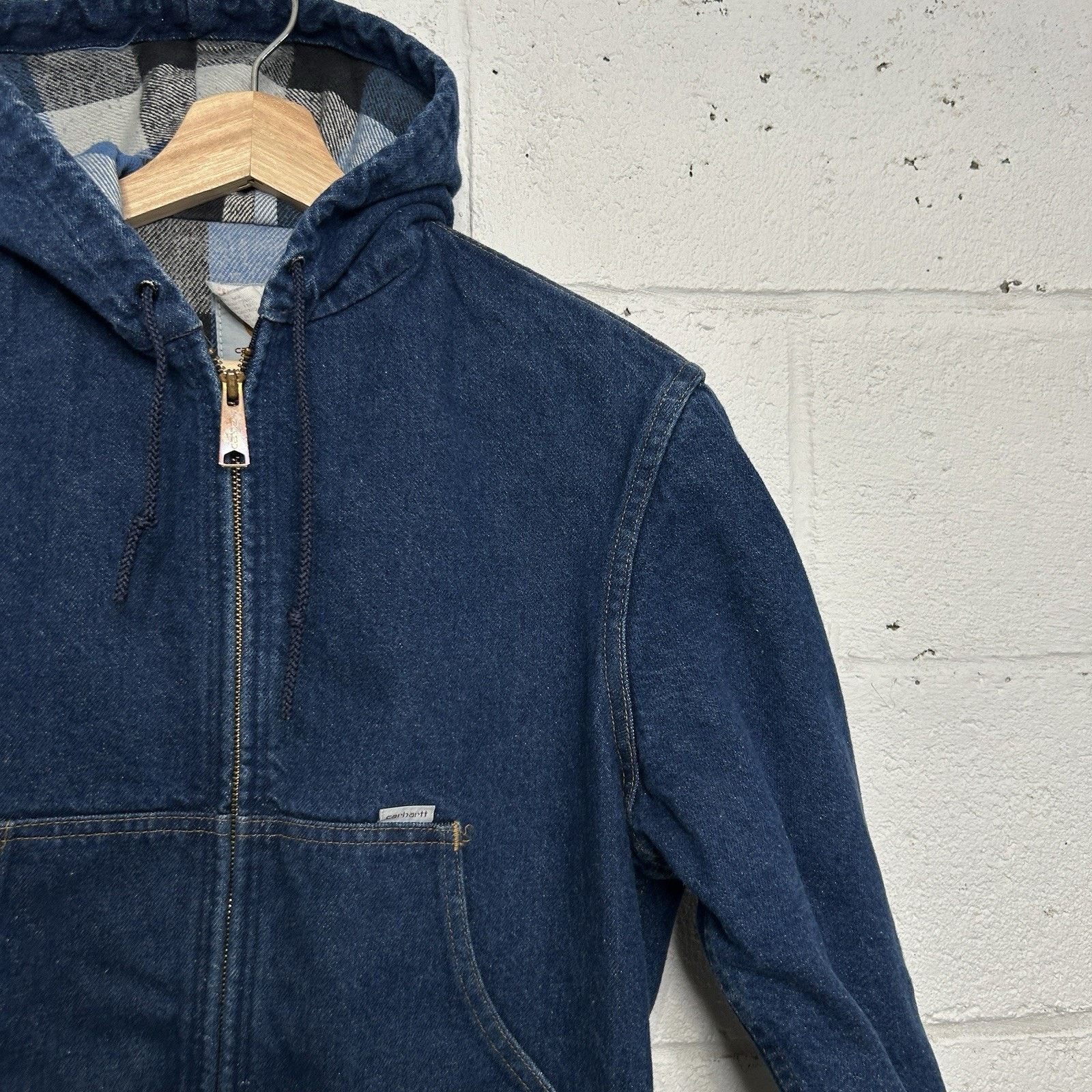Carhartt VTG Carhartt Flannel-Lined Hooded Active Jacket “Blue Denim” Size US S / EU 44-46 / 1 - 4 Thumbnail