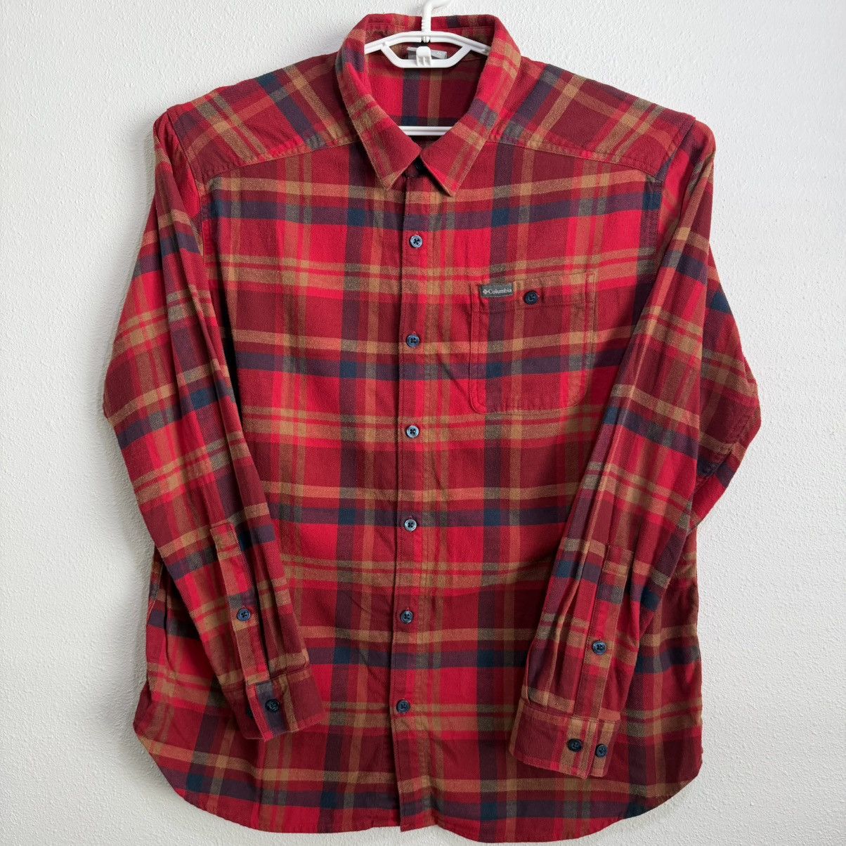 Columbia Columbia Men’s XL Plaid Flannel Shirt Red Long Sleeve Button Size US XL / EU 56 / 4 - 1 Thumbnail