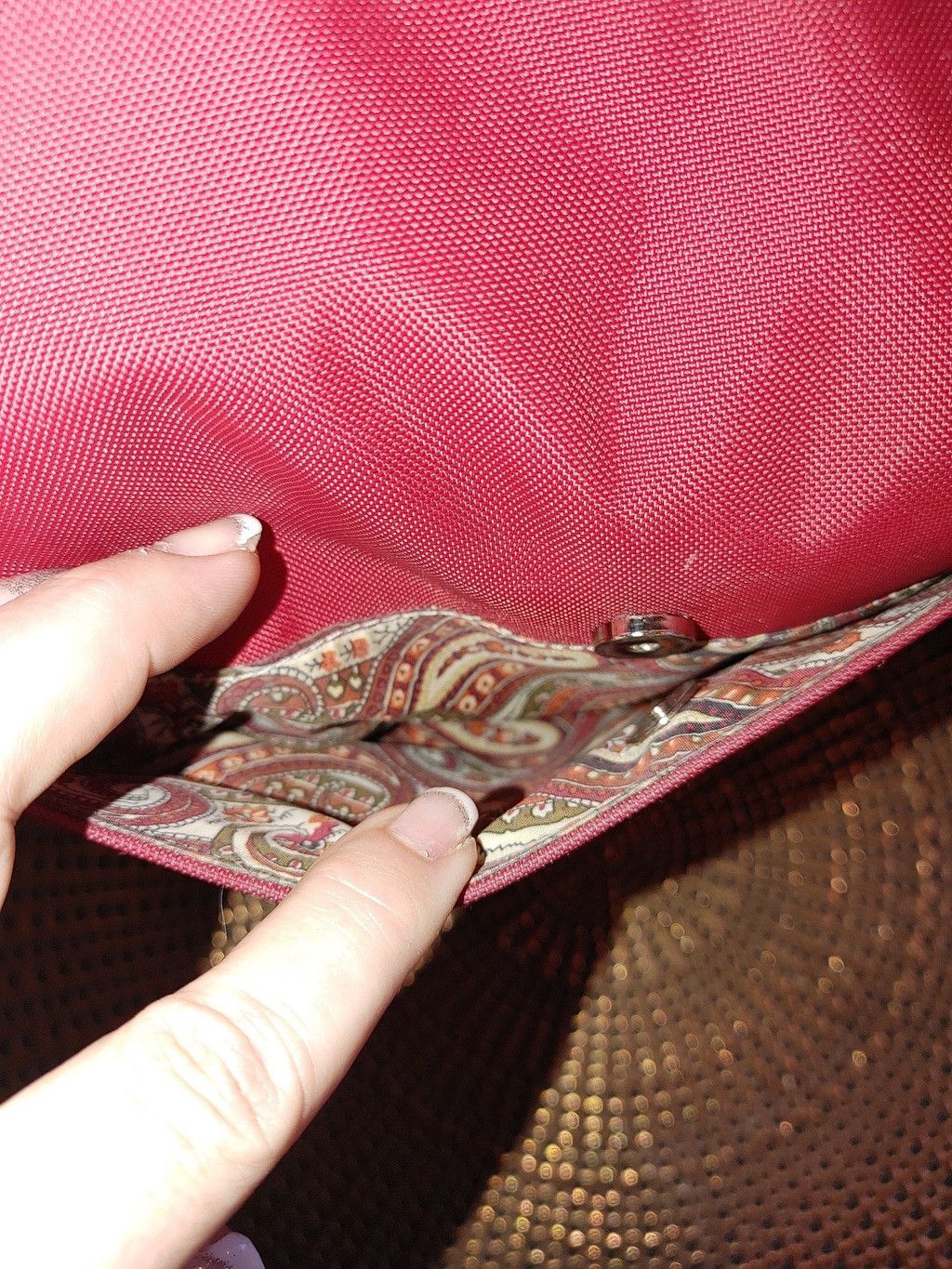Max Mara MAXX New York Red Nylon & Leather Trim Bag Size ONE SIZE - 6 Thumbnail