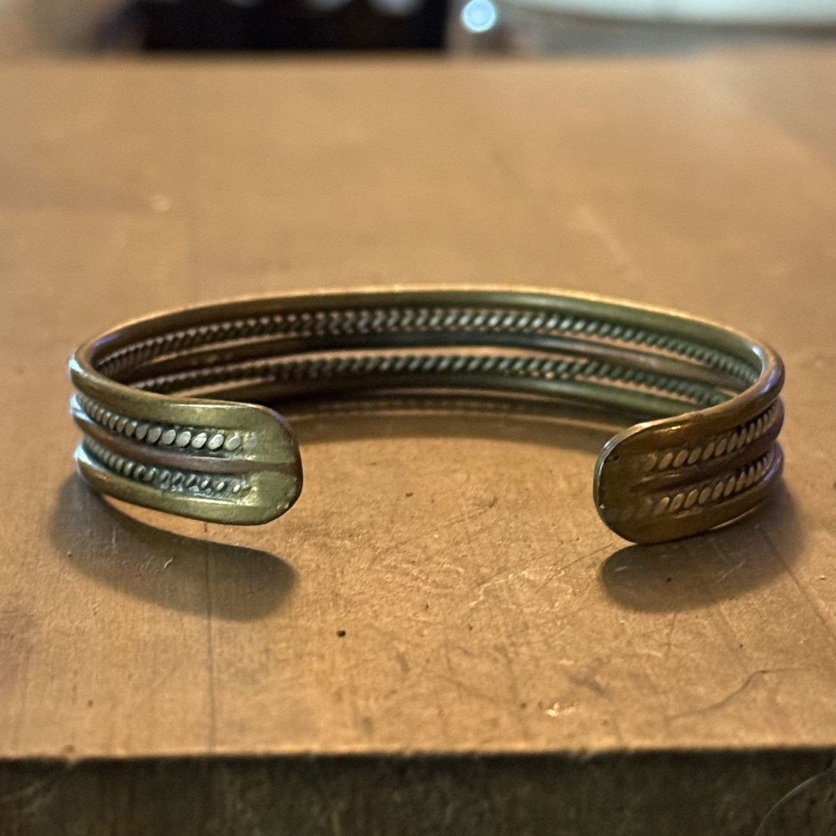 Vintage Vintage brass and copper cuff bangle bracelet Size ONE SIZE - 6 Thumbnail