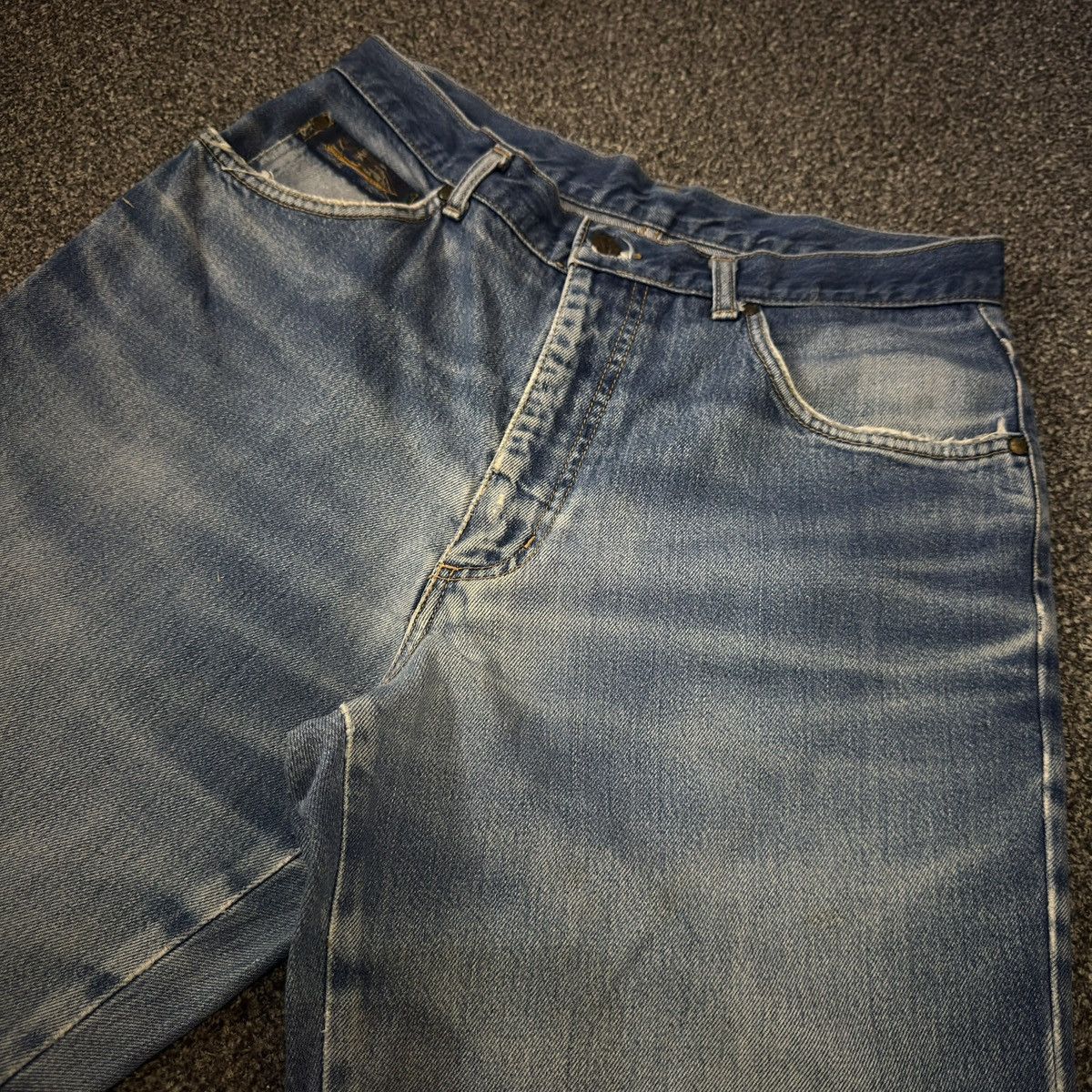 Celine Vintage 90s Voile La Mer Celine Blue Aging Denim Size US 33 - 3 Thumbnail