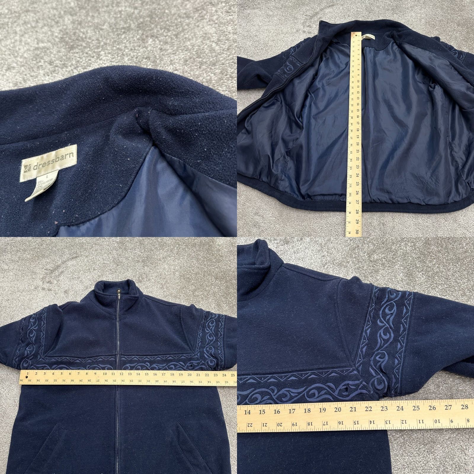 Vintage Dressbarn Jacket Women Large Navy Blue Full Zip Pocket Mock Lined Outdoor Solid Size L / US 10 / IT 46 - 8 Thumbnail