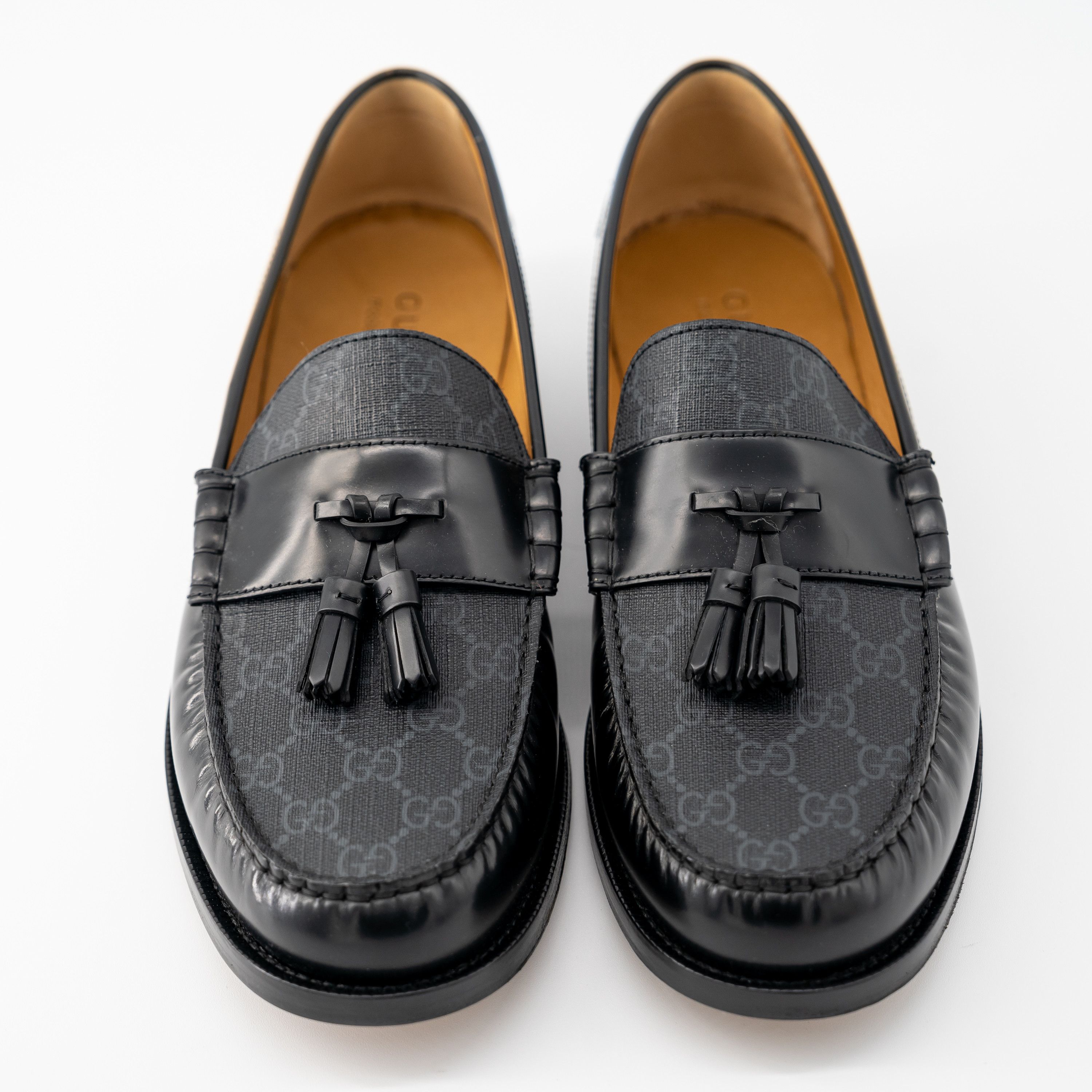 Gucci size 12.5G 13 US Gucci GG Loafer Tassel Black Leather Canvas Size US 13 / EU 46 - 3 Thumbnail