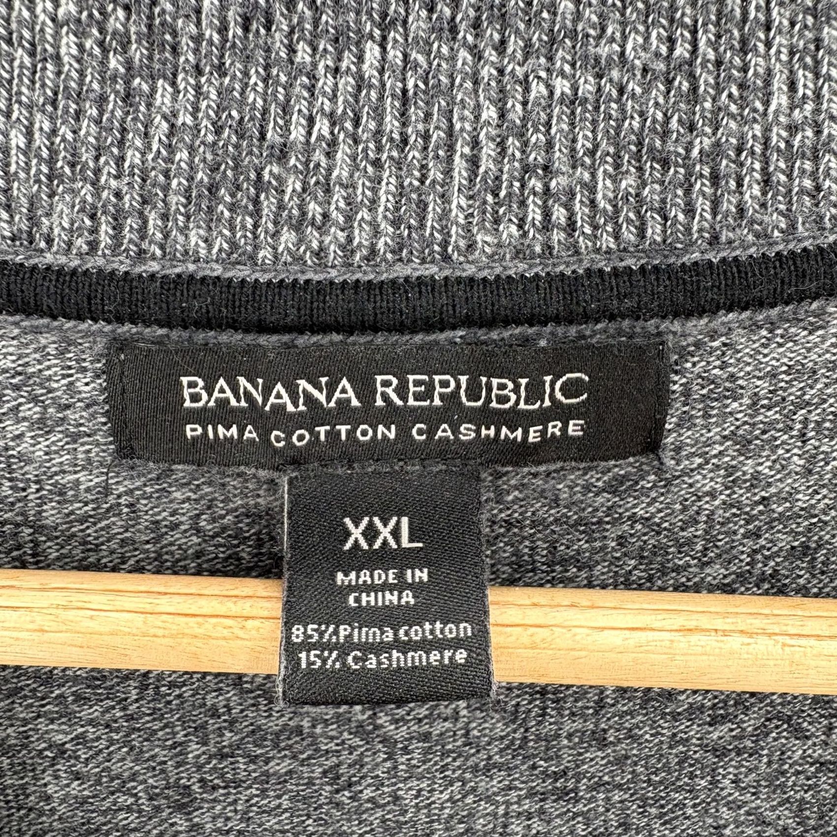 Banana Republic Banana Republic Sweater Mens 2XL Gray Pima Cotton Cashmere 1/2 Zip Mock Neck Pullover Knit Front Solid Size US XXL / EU 58 / 5 - 4 Thumbnail