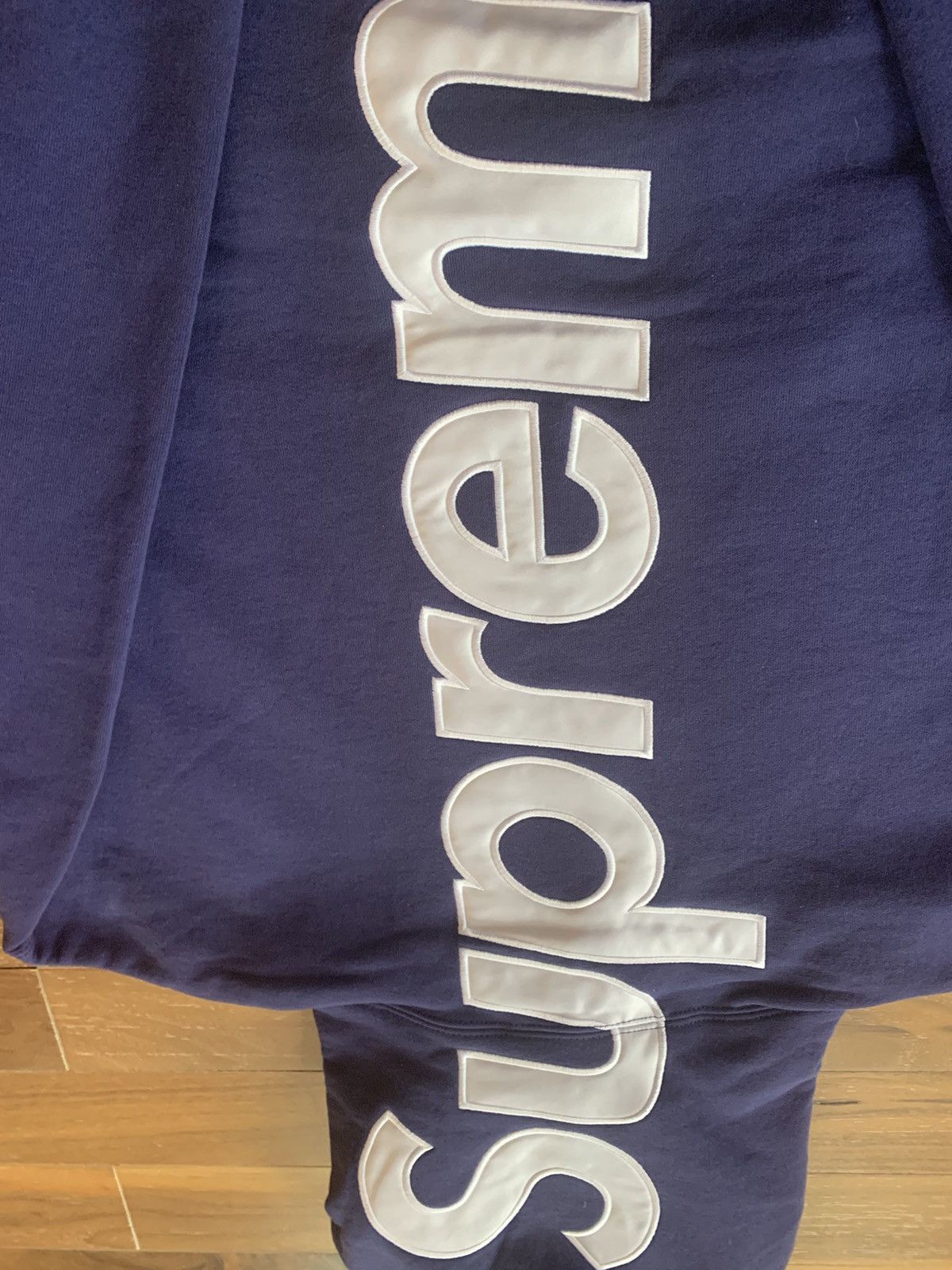 Supreme Supreme Satin Appliqué Logo Hooded Sweatshirt M