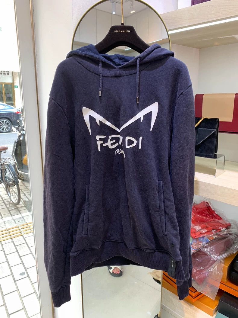 Fendi Fendi Monster Logo Long Sleeve Hoodie - dmc Size US L / EU 52-54 / 3 - 1 Thumbnail