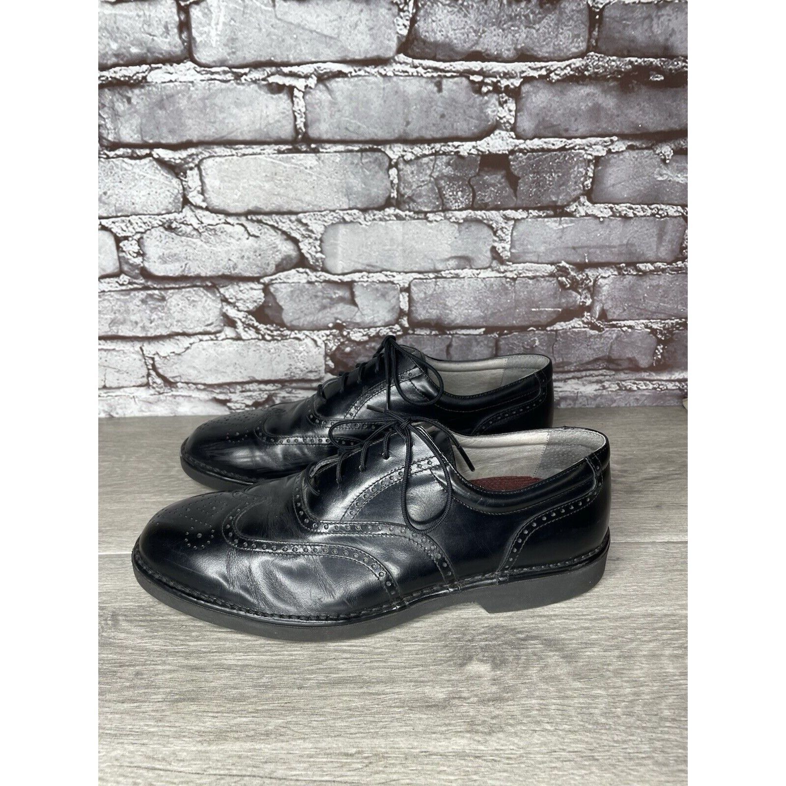 Rockport Rockport Dressports Black Leather Wingtip Oxfords Vibram Sol Size US 9.5 / EU 42-43 - 15 Thumbnail