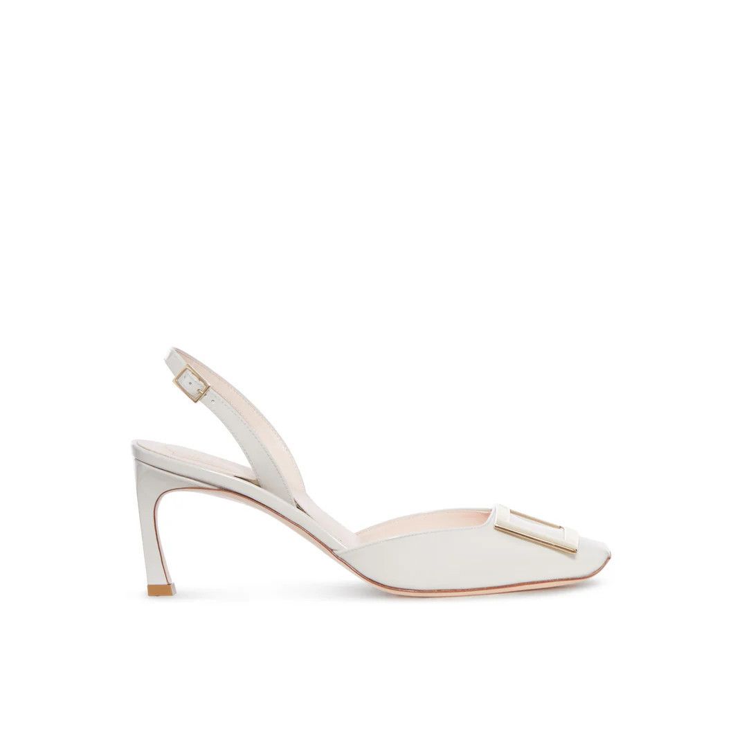 ROGER VIVIER Trompette Ice 70mm Slingback Pumps New (Euro Si