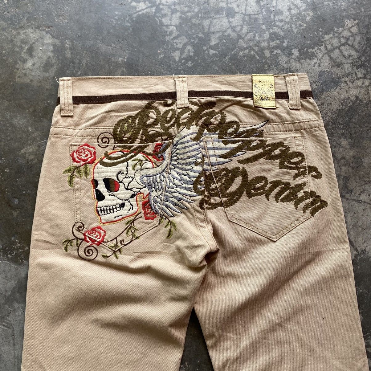 Japanese Brand RED PEPPER Embroidery Butthit DAICOCK YAMANE ED HARDY STYLE Size US 34 / EU 50 - 2 Thumbnail
