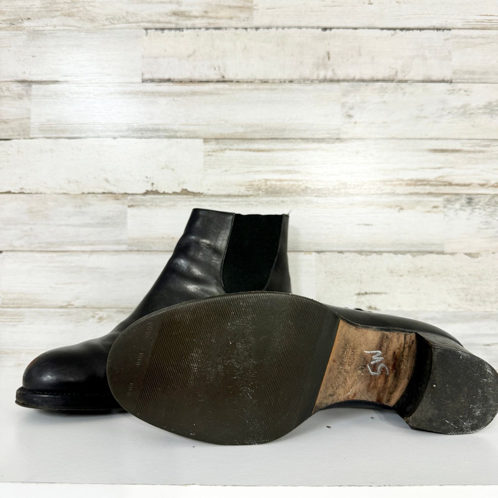 Other Fatta A Mano Leather Stretch Side Round Toe Ankle Booties 36 Size US 6 / IT 36 - 3 Thumbnail