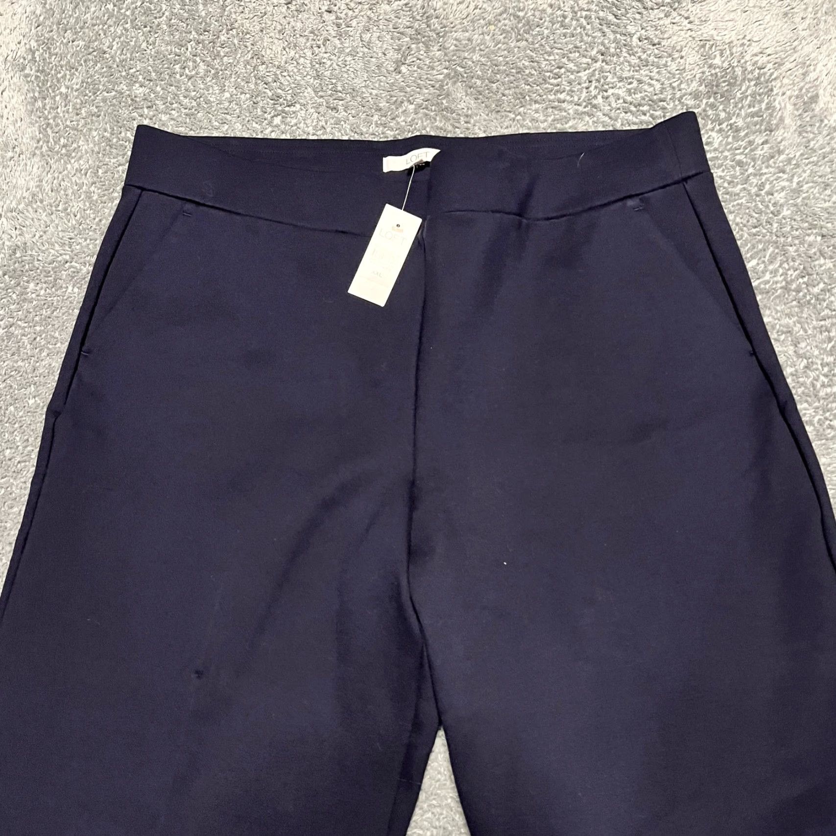 Loft LOFT Pants Womens XXL Blue Pull On Straight Leg Ponte Knit Pockets Work Jeans Trousers 39x28 Ankle Size 40" / US 18 - 2 Thumbnail