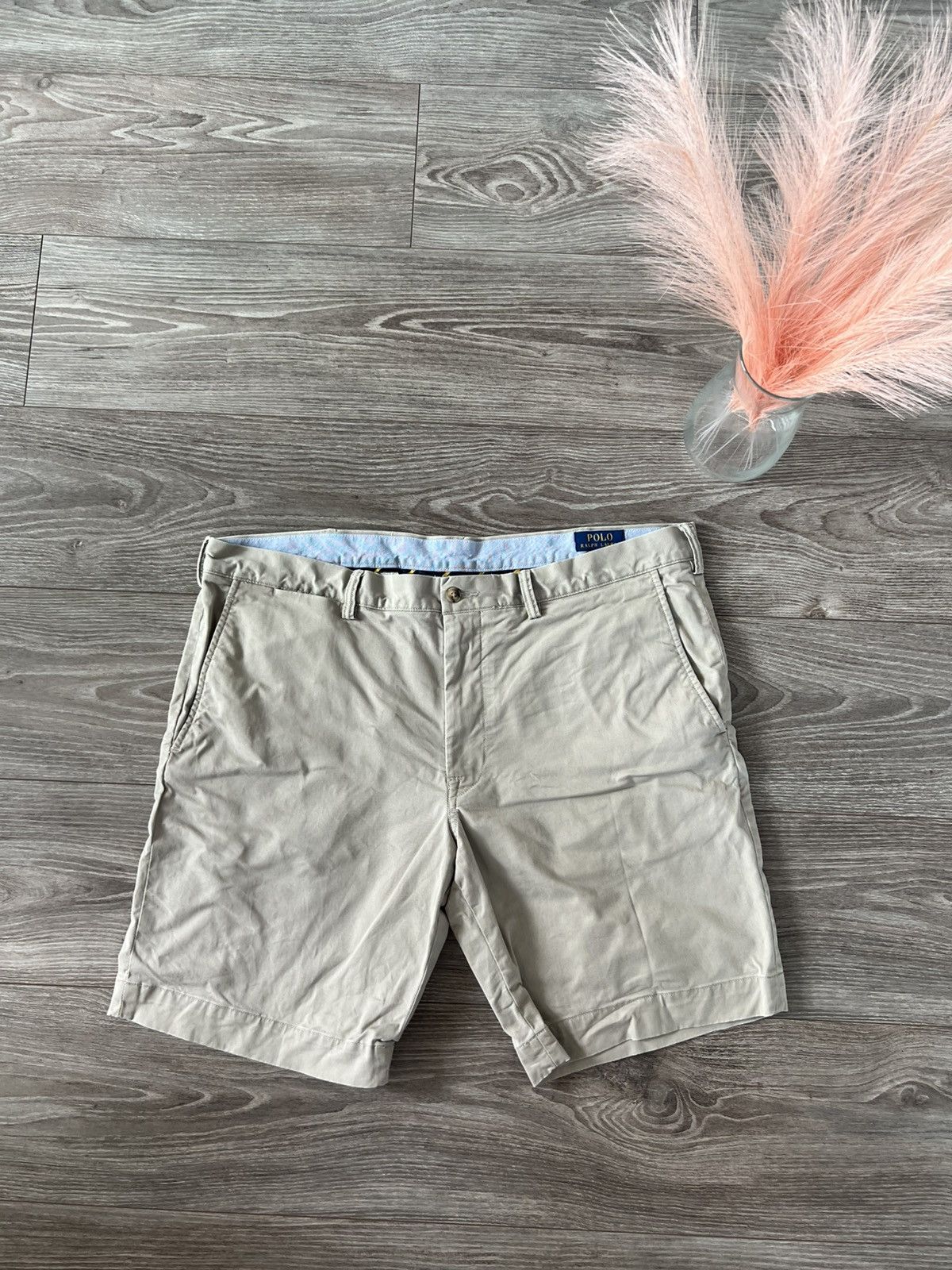 Polo Ralph Lauren Stretch Slim Fit Twill Beige Logo Shorts