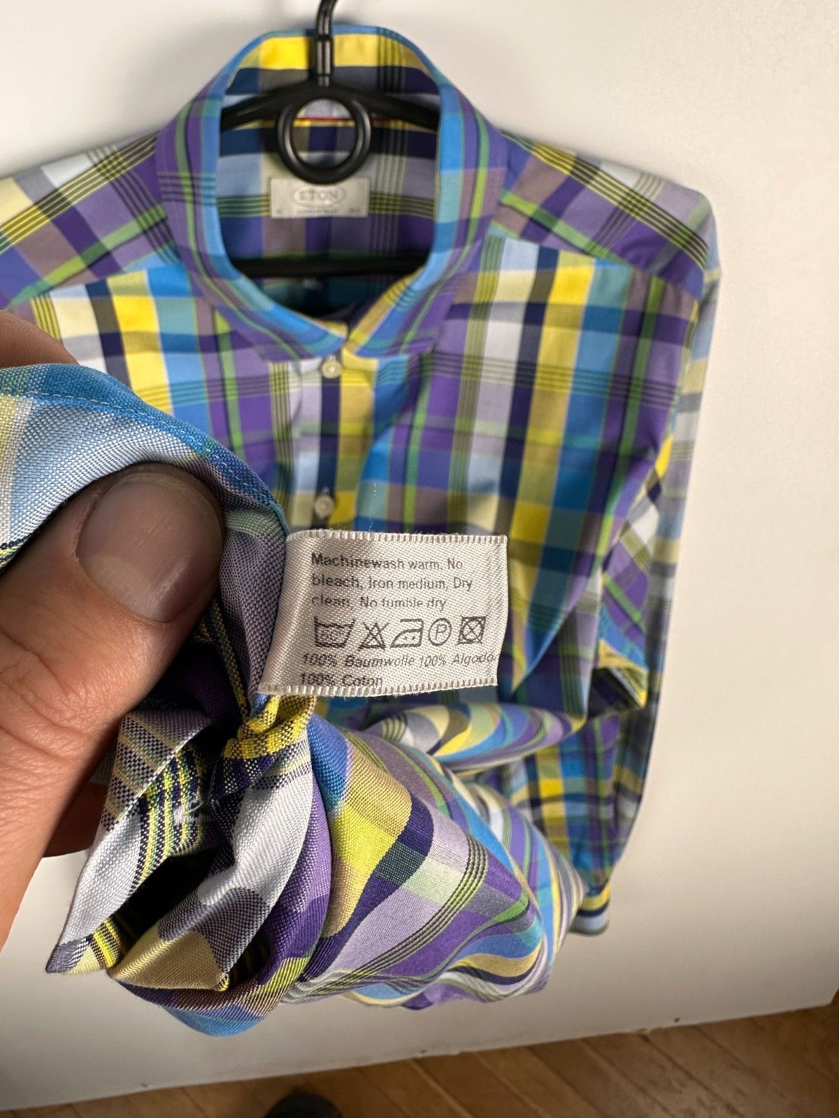 Eton Eton Long Sleeve Checkered Shirt Blue Yellow Size 42 16 1\2 Size US M / EU 48-50 / 2 - 6 Thumbnail