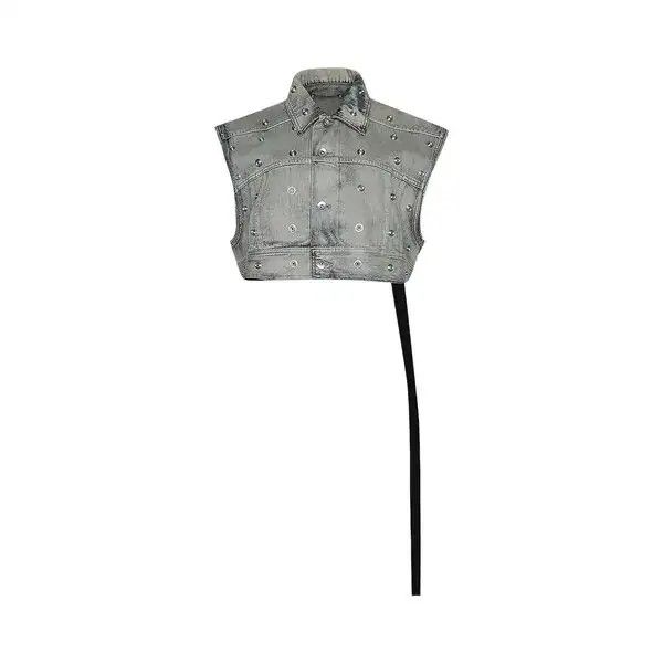 Rick Owens o1mle0426 Cropped Jacket in Blue Size S / US 4 / IT 40 - 1 Preview