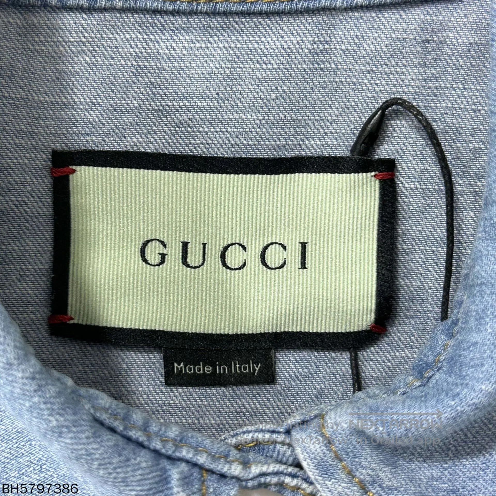 Gucci apple logo embroidered denim shirt jacket. Size US M / EU 48-50 / 2 - 4 Thumbnail