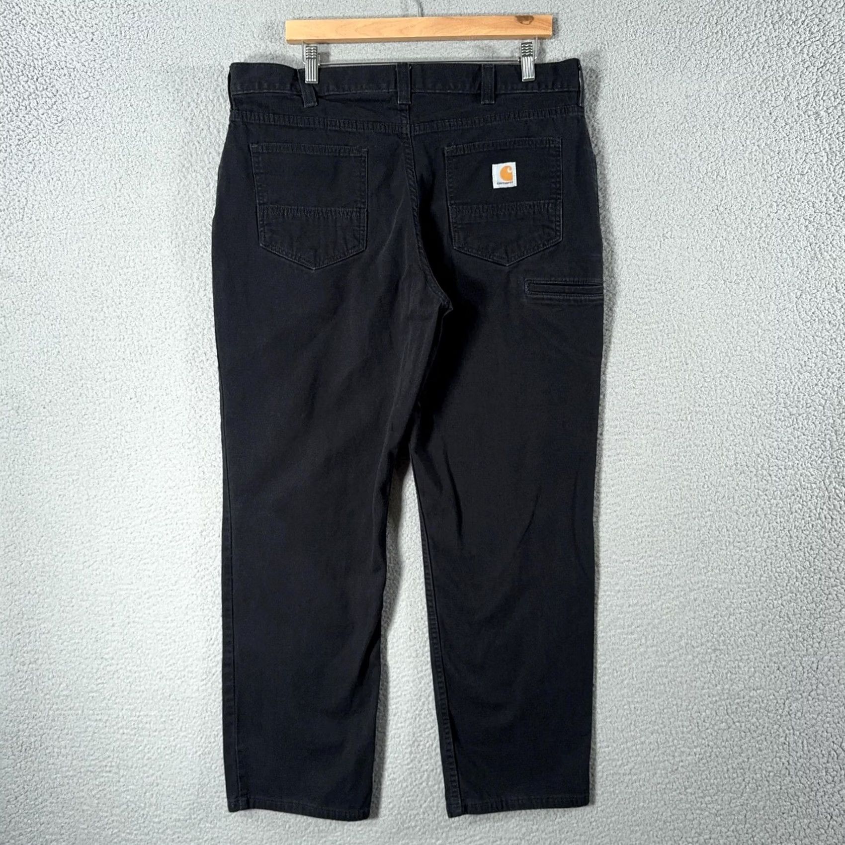 Carhartt Carhartt Rugged Flex Rigby Mens 38x31 Black Canvas 5 Pocket Relaxed Fit Pants Size US 38 / EU 54 - 2 Thumbnail