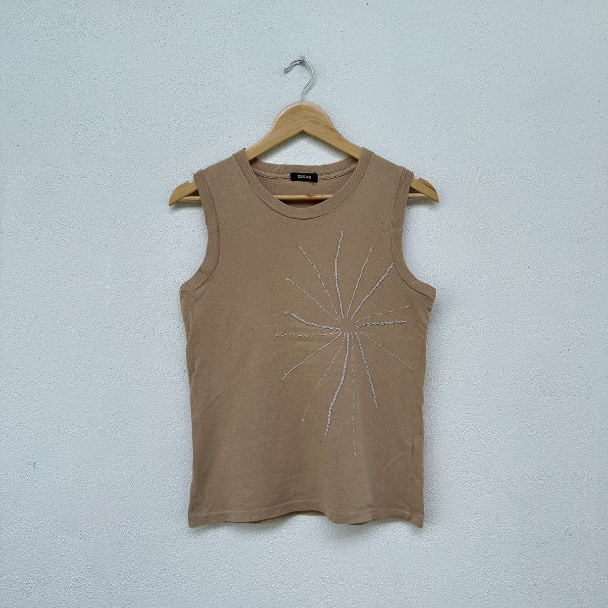image of Zucca Embroider Tank Top in Brown, Men's (Size Medium)
