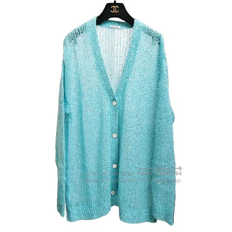 Miu Miu Miu Miu Lake Blue Long Sleeve Pullover Sweater . Size XXS / US 00 / IT 34 - 3 Thumbnail