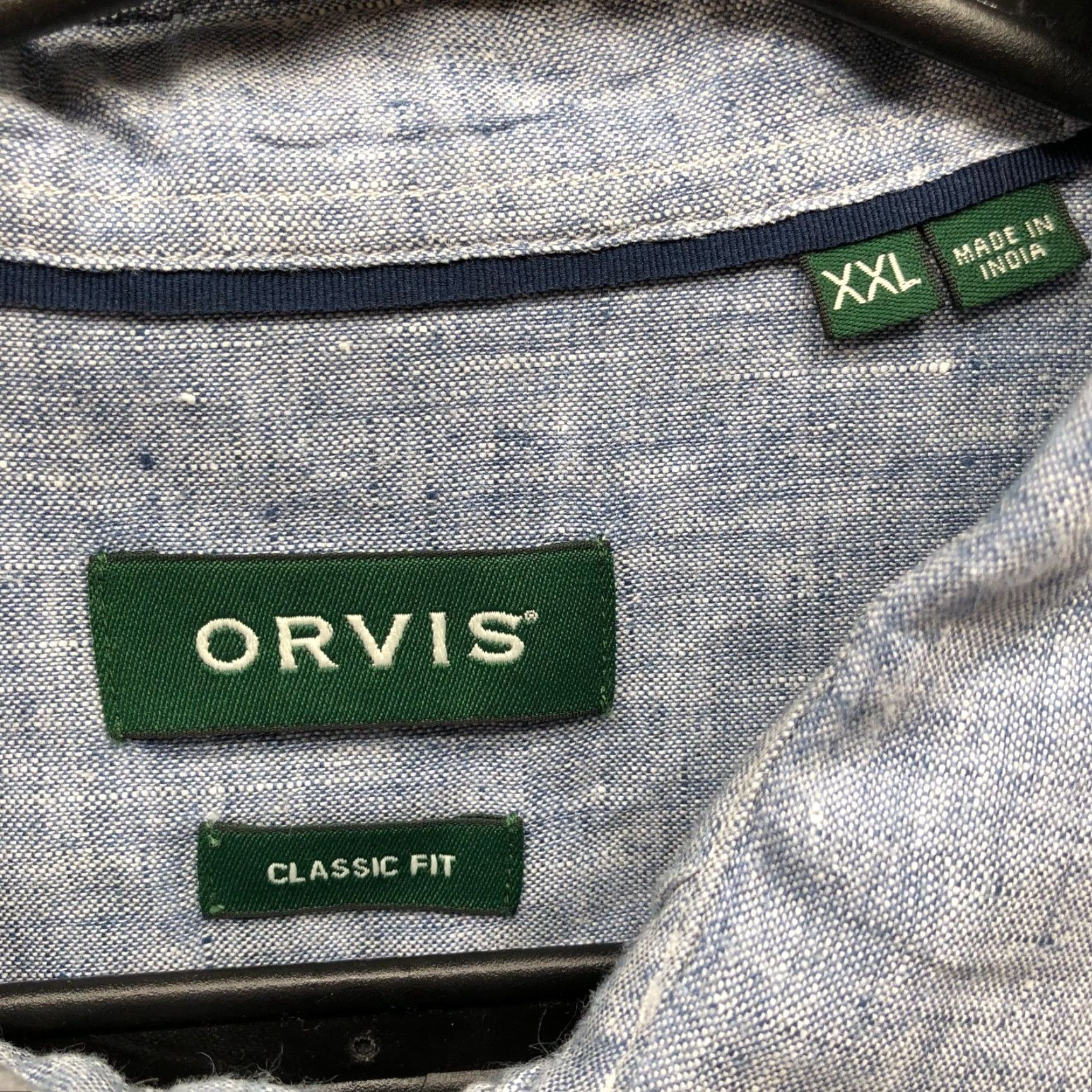 Orvis Orvis 100% Linen Shirt Mens XXL Blue Short Sleeve Button Up Classic Fit Size US XXL / EU 58 / 5 - 5 Thumbnail