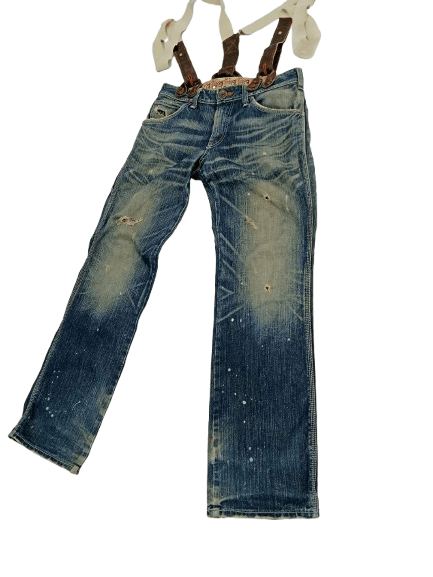 Edwin EDWIN Blue Trip With Suspenders Distressed Jeans Size US 32 / EU 48 - 5 Thumbnail