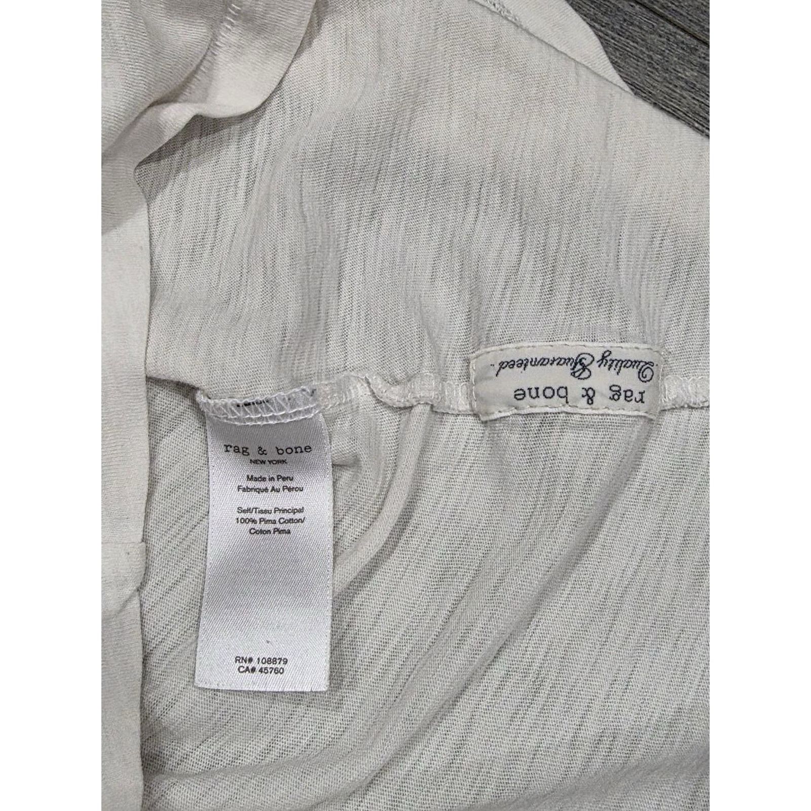 Rag & Bone Rag & Bone Women's 100% Pima Cotton Top T-shirt XS A003193 Size XS / US 0-2 / IT 36-38 - 8 Thumbnail