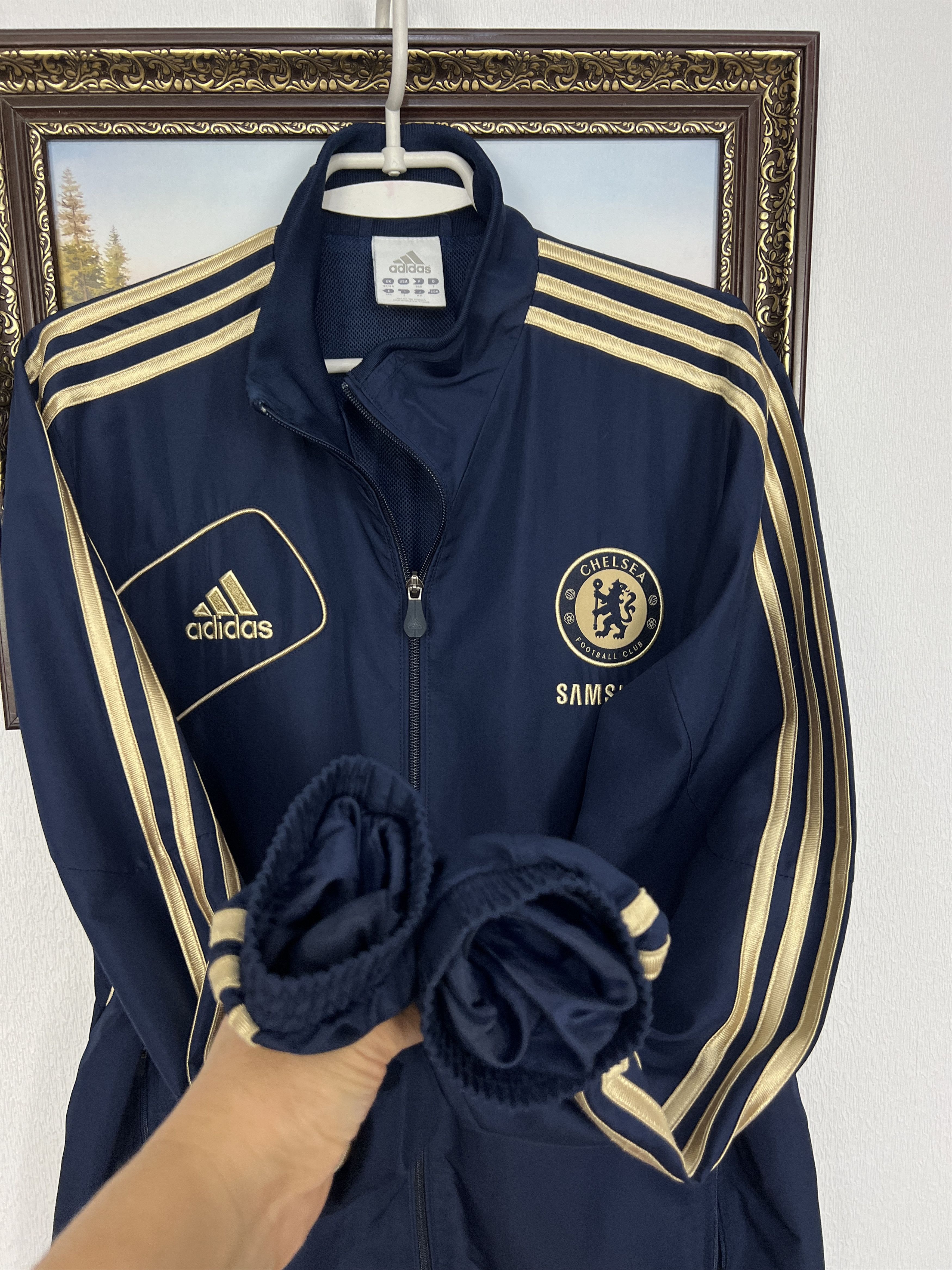 Adidas Vintage Adidas Chelsea Football Jacket Soccer Track Top Zip Size US L / EU 52-54 / 3 - 4 Thumbnail