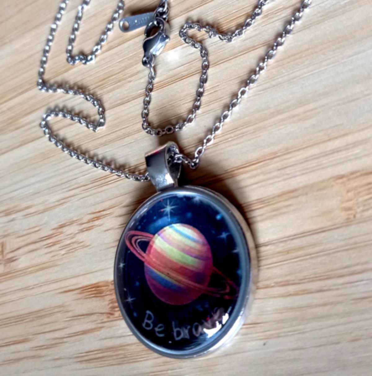 Hysteric Glamour × Japanese Brand × Vintage Punk Tiny Planet Saturn Stainless Steel Silver Necklace RARE Size ONE SIZE - 2 Thumbnail