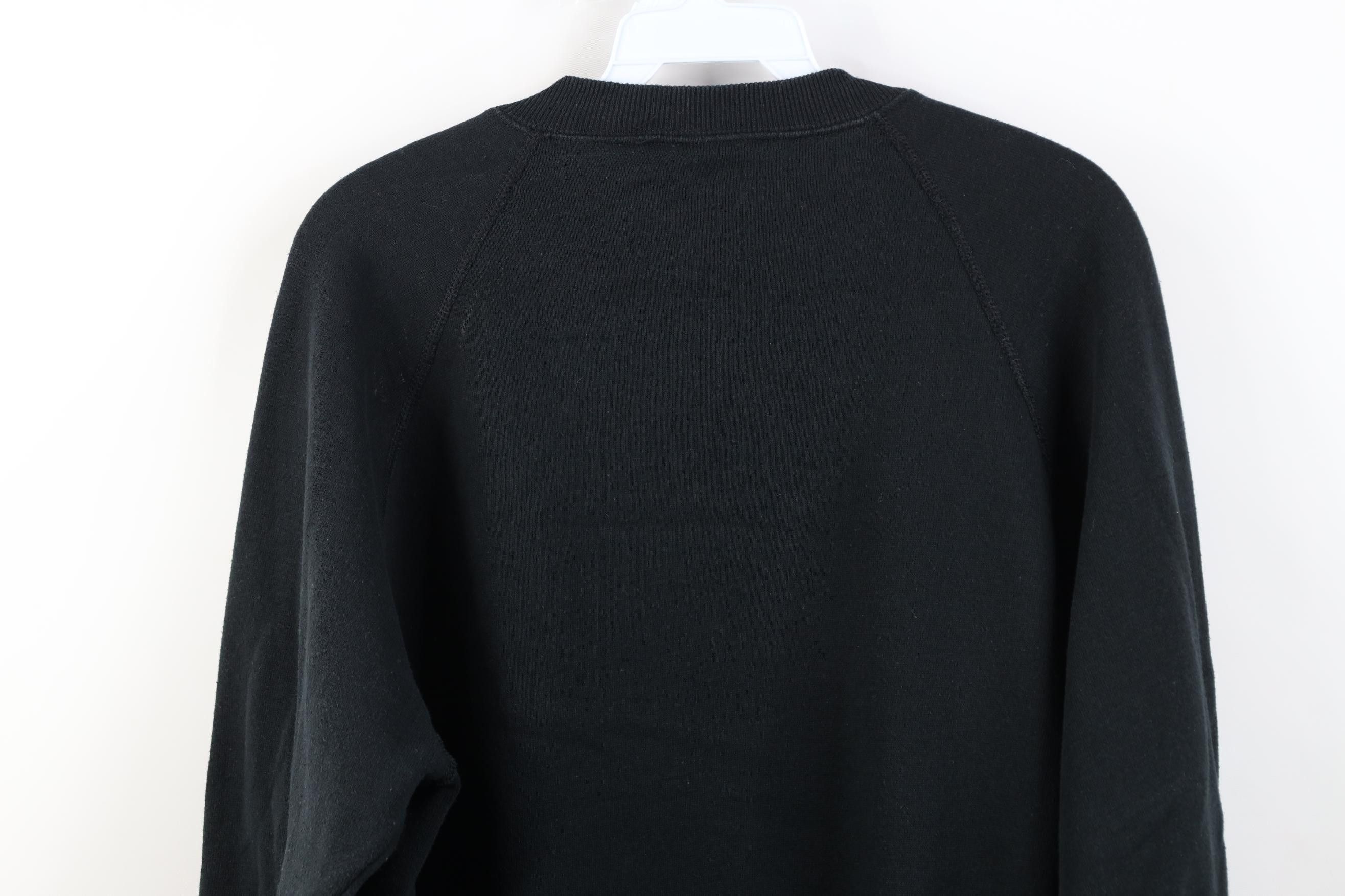 Vintage Vintage 90s Streetwear Blank Crewneck Sweatshirt Black USA Size XL / US 12-14 / IT 48-50 - 10 Thumbnail