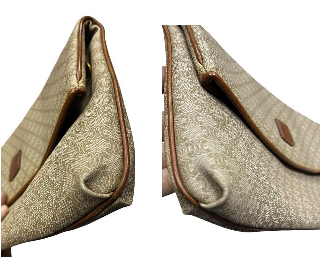 Celine Vintage Celine Macadam Flap Clutch - Beige Monogram Canvas Size ONE SIZE - 5 Thumbnail