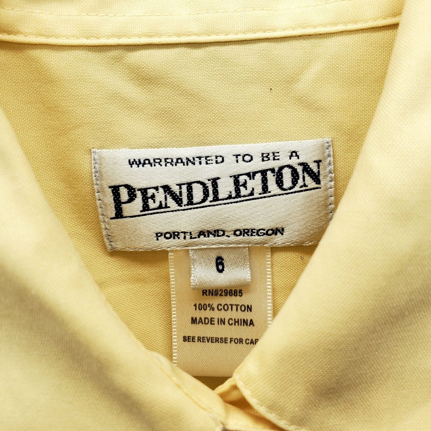 Pendleton Pendleton Shirt Womens Size 6 Yellow Solid Cotton Long Sleeve Button-Down Shirt Size M / US 6-8 / IT 42-44 - 3 Thumbnail