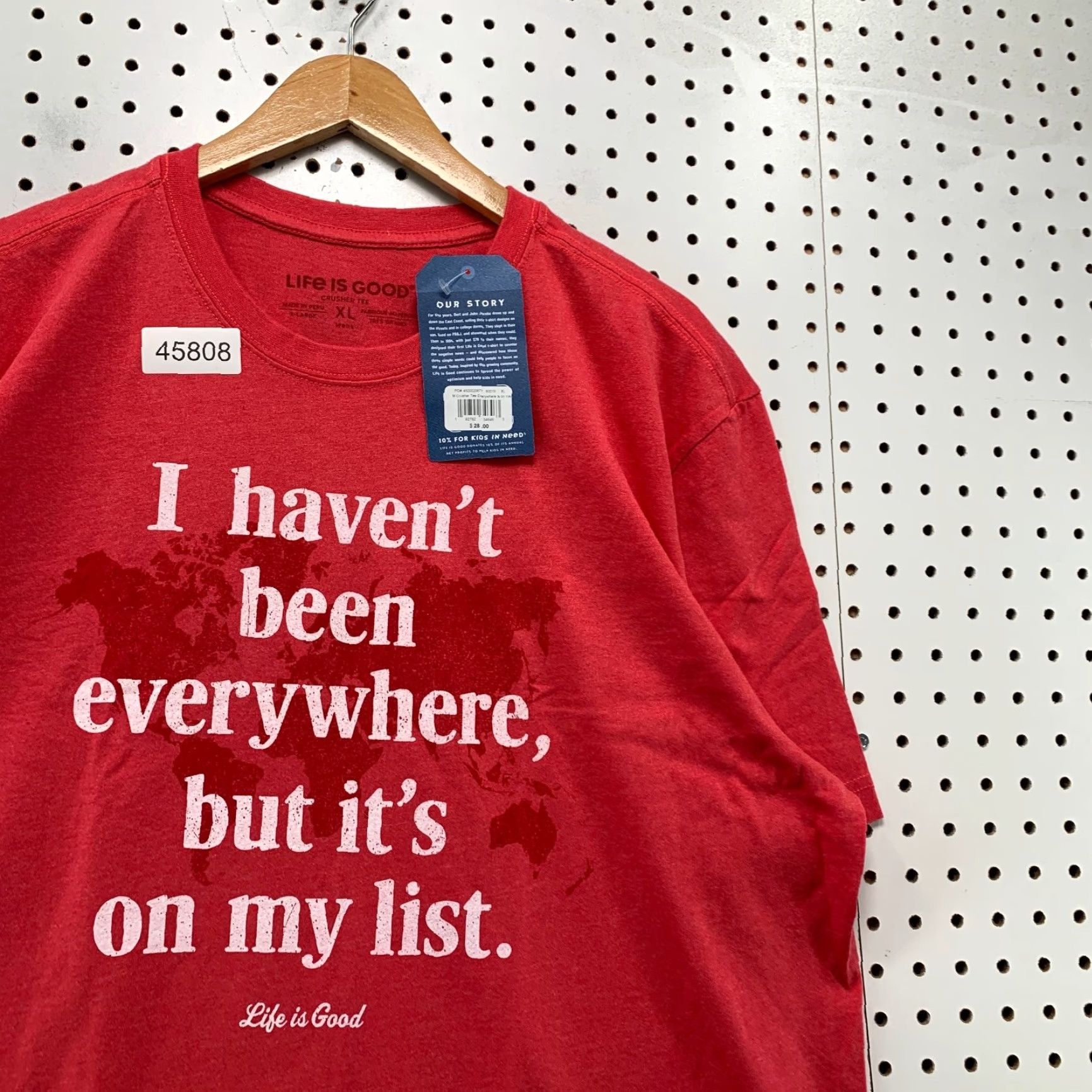 Life is Good Life is Good T Shirt Mens XL Crusher Tee Red Funny Quote NWT Size US XL / EU 56 / 4 - 6 Thumbnail