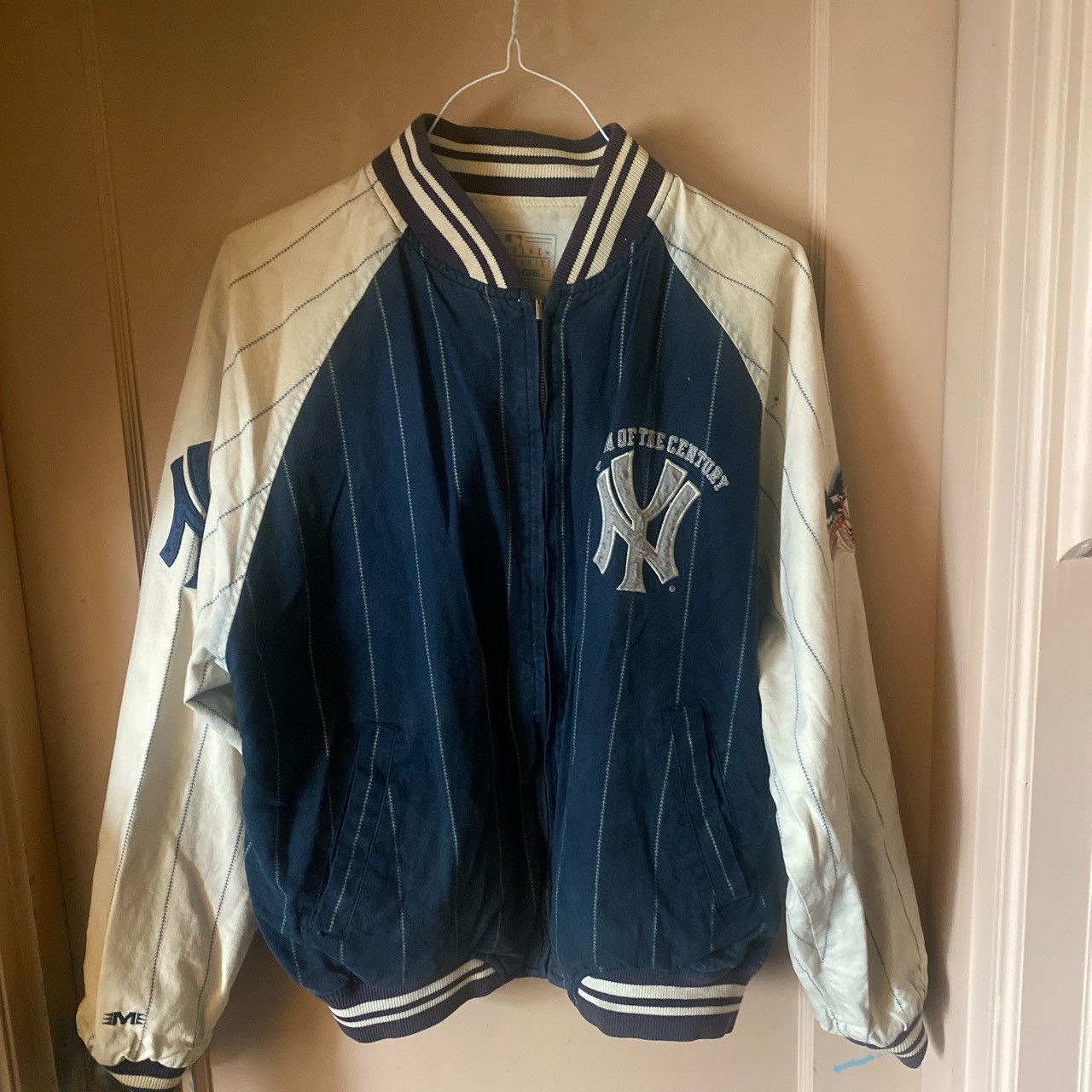 image of Mirage Vintage Bronx Bombers Yankees Reversible in Blue, Men's (Size Large)