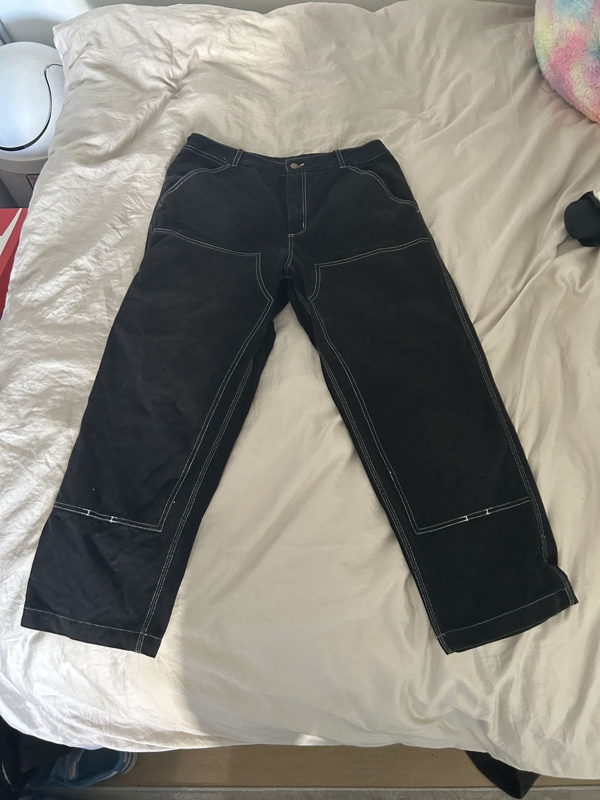 image of Quasi Skateboards Quasi Jeans Black White Stitching, Men's (Size 32)