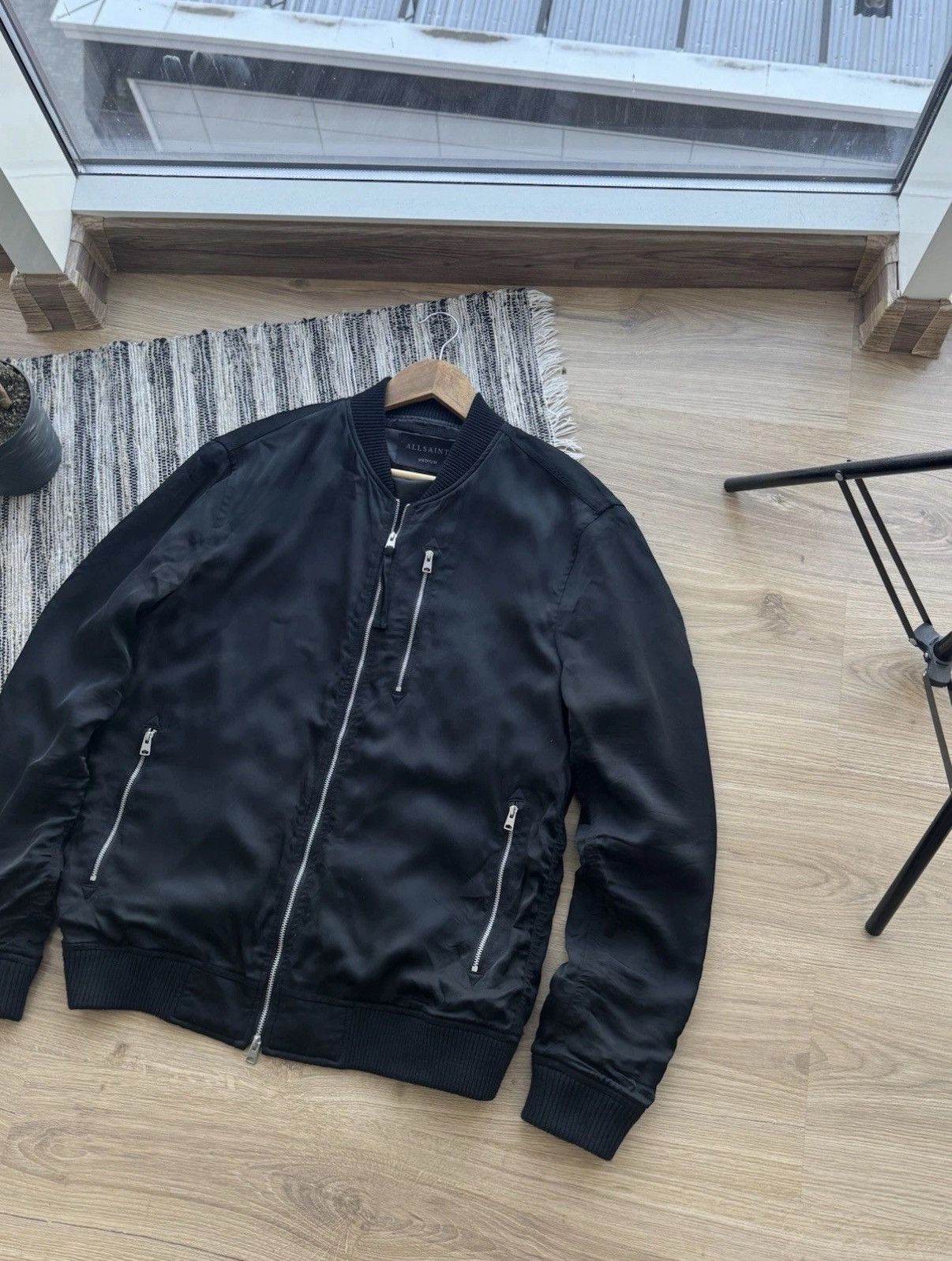 Allsaints All saints Polyester Nova Bomber Black Men’s Jacket Size M Size US M / EU 48-50 / 2 - 3 Thumbnail