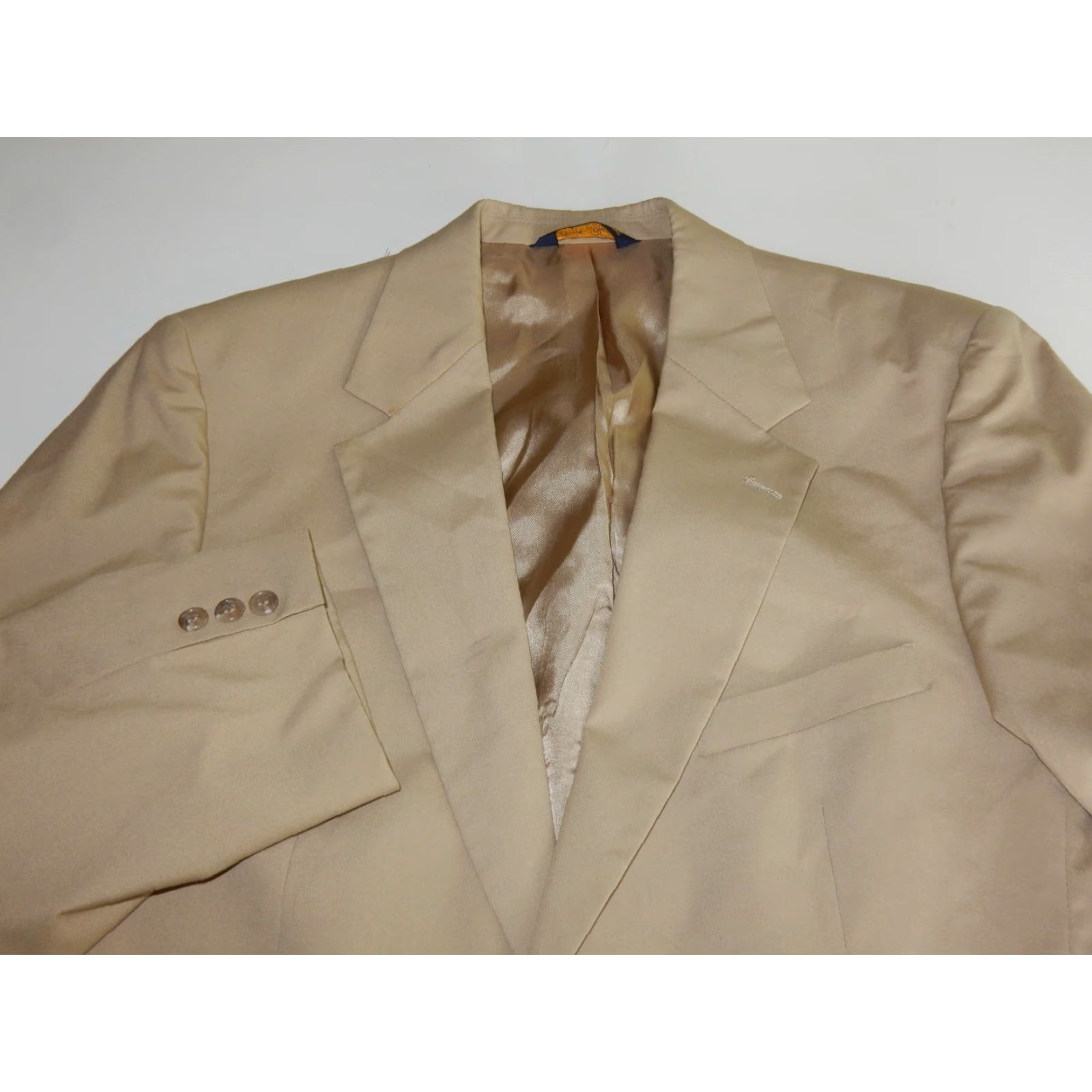 Brooks Brothers VINTAGE Brooks Brothers Blazer Jacket Men's Size 42S Beige Wool Size 42R - 2 Thumbnail