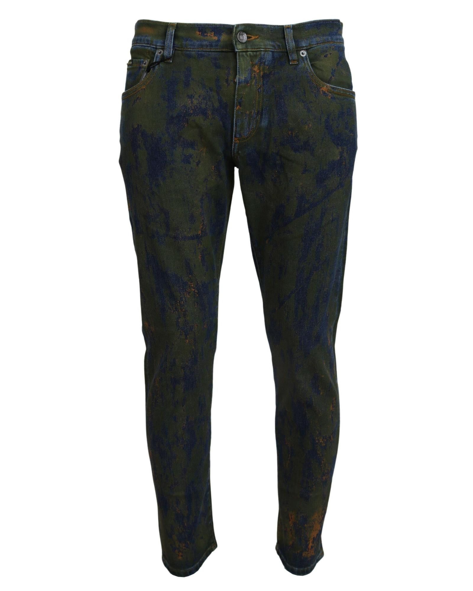 Image of Dolce Gabbana Gorgeous Blue Skinny Denim Jeans in Green, Men's (Size 30)